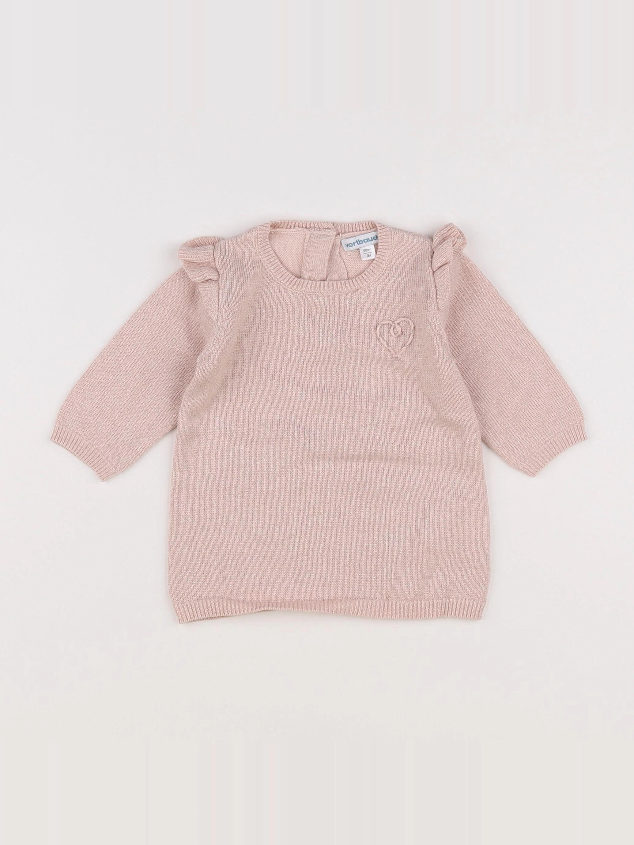 Vertbaudet - robe rose - 3 mois