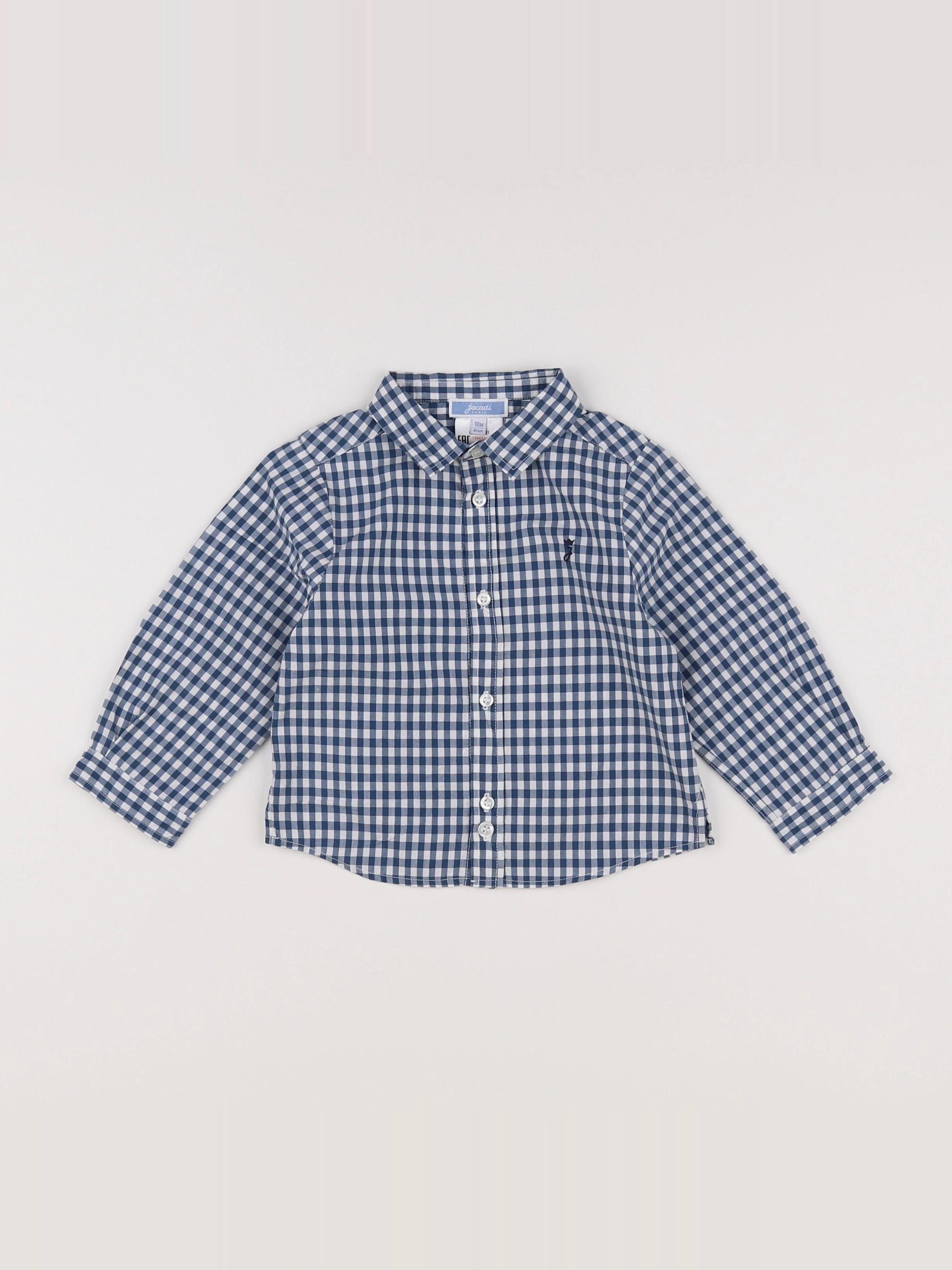 Jacadi - chemise blanc, bleu - 18 mois