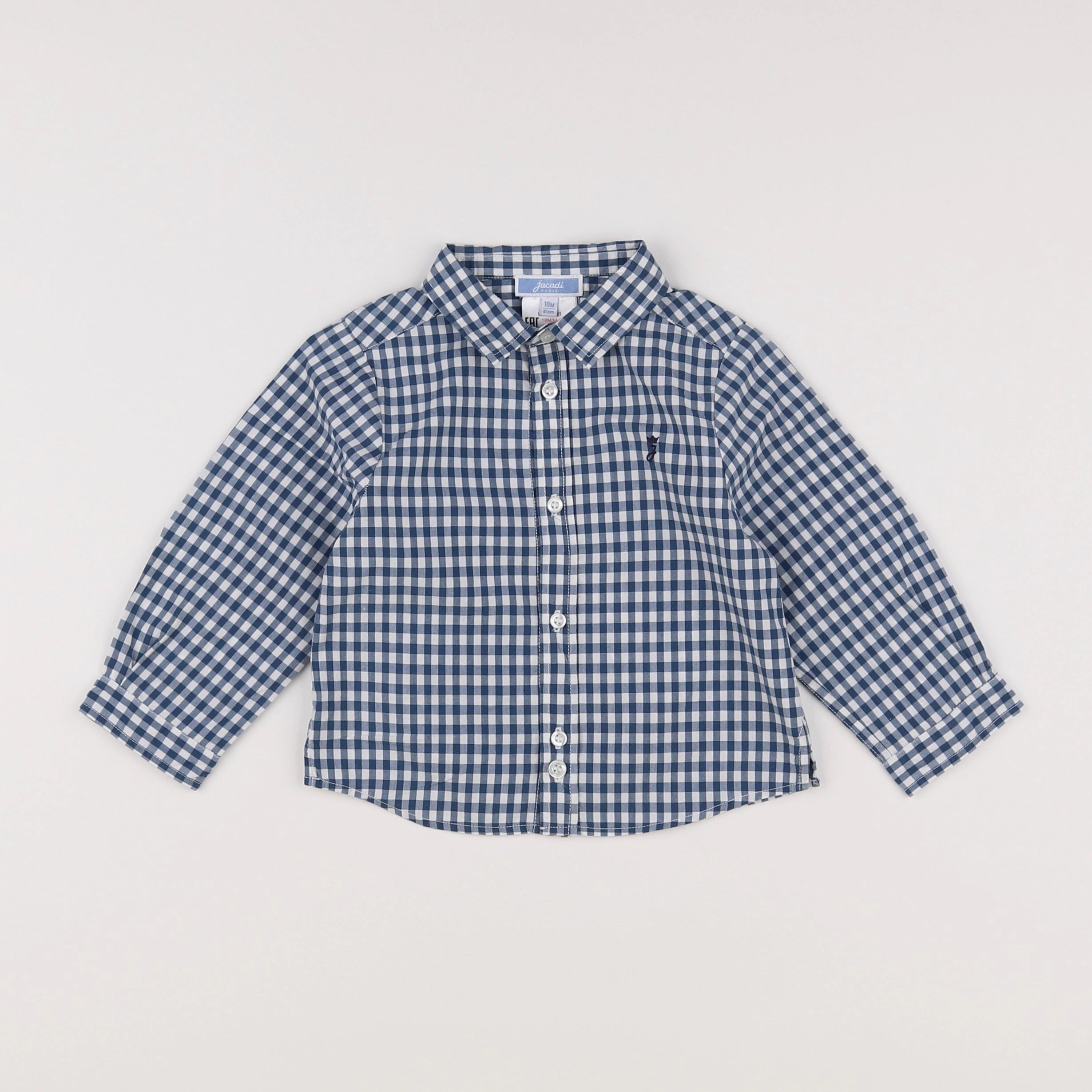 Jacadi - chemise blanc, bleu - 18 mois