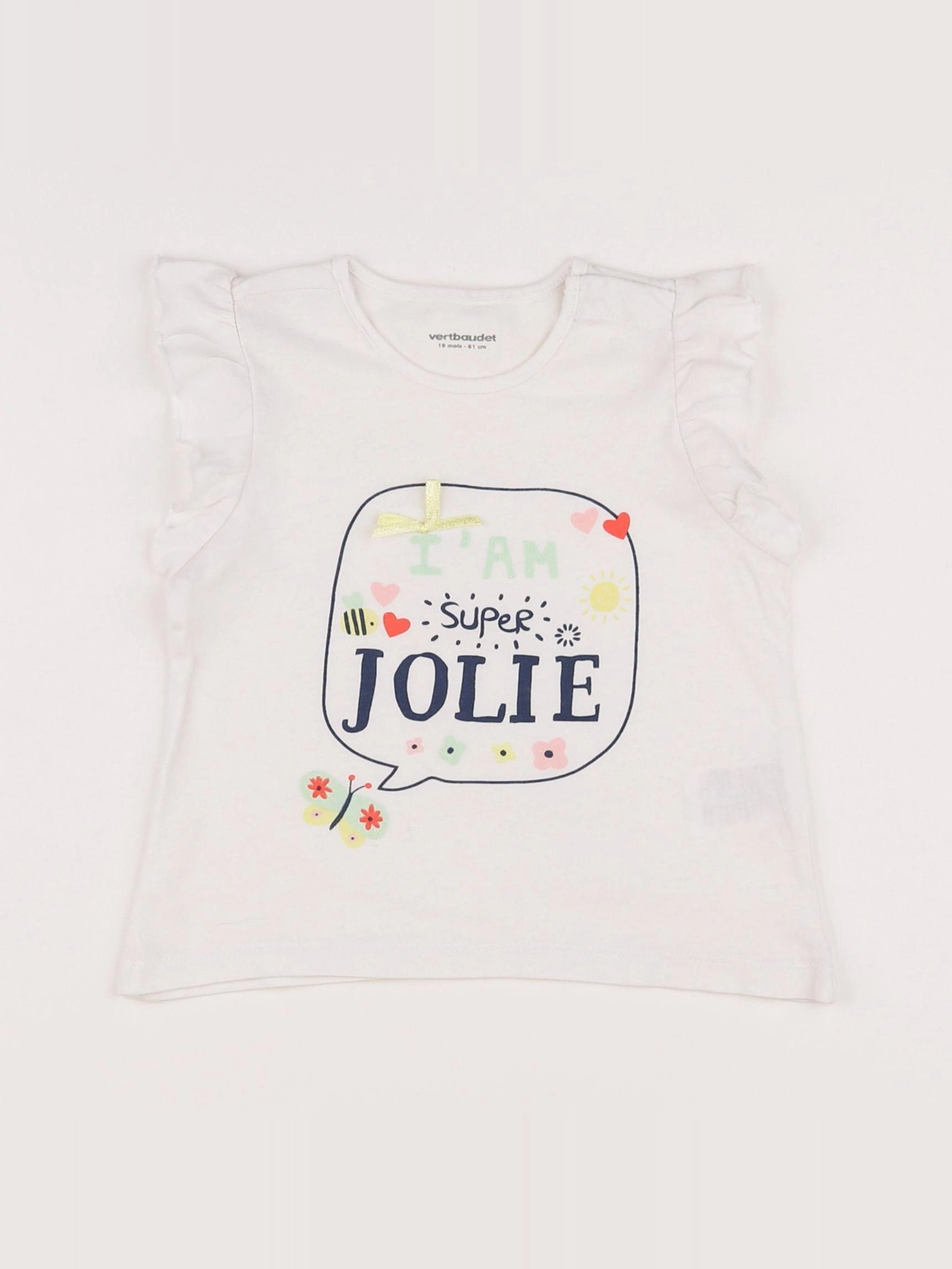 Vertbaudet - tee-shirt blanc - 18 mois