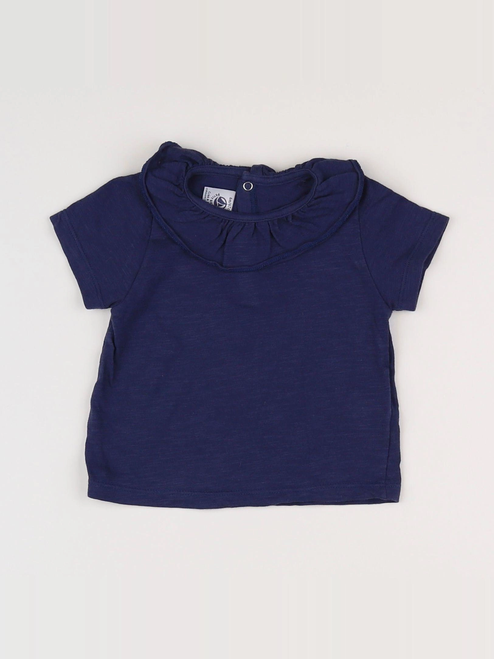 Petit Bateau - tee-shirt bleu - 6 mois