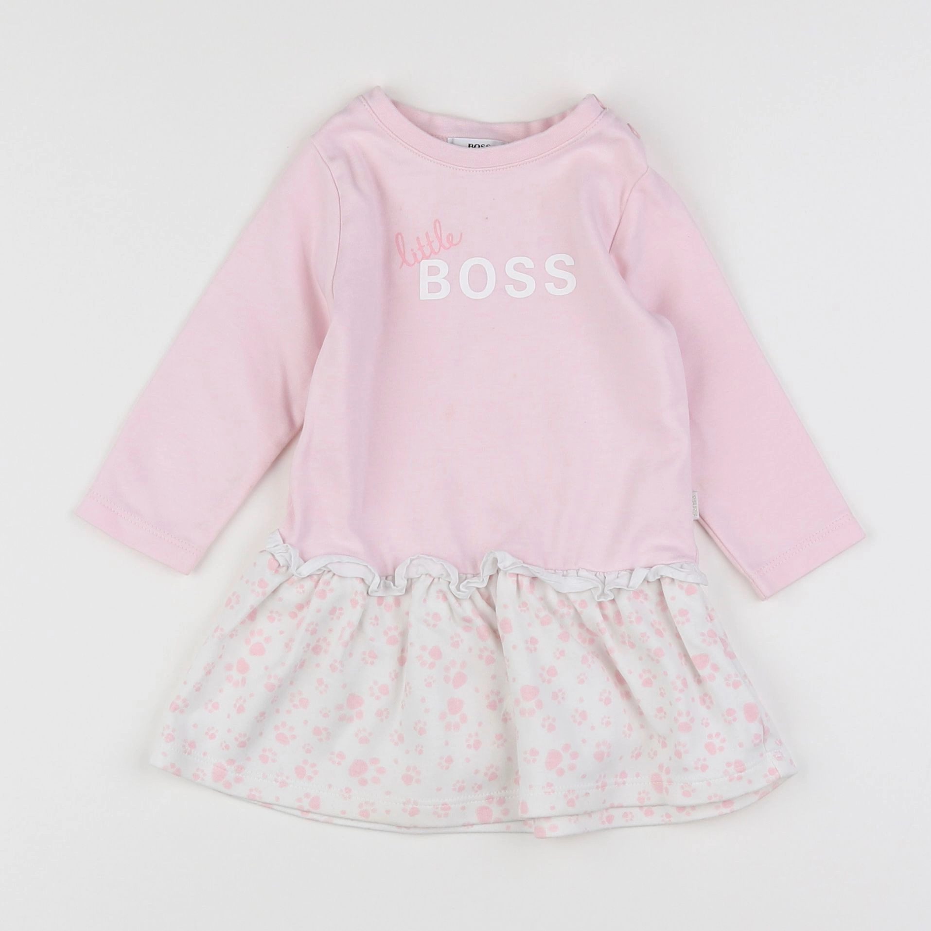 Hugo Boss - robe blanc, rose - 9 mois