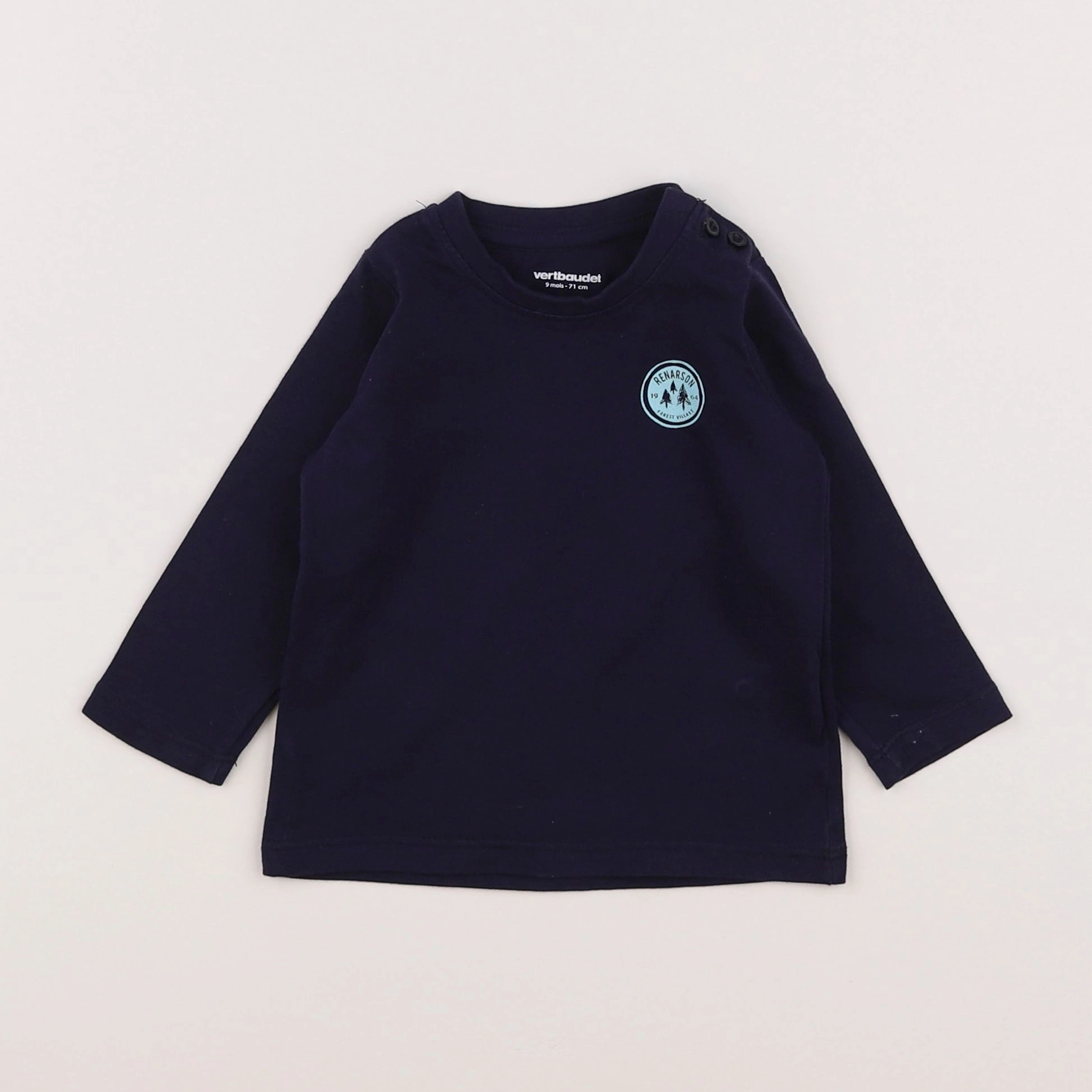 Vertbaudet - tee-shirt bleu - 9 mois