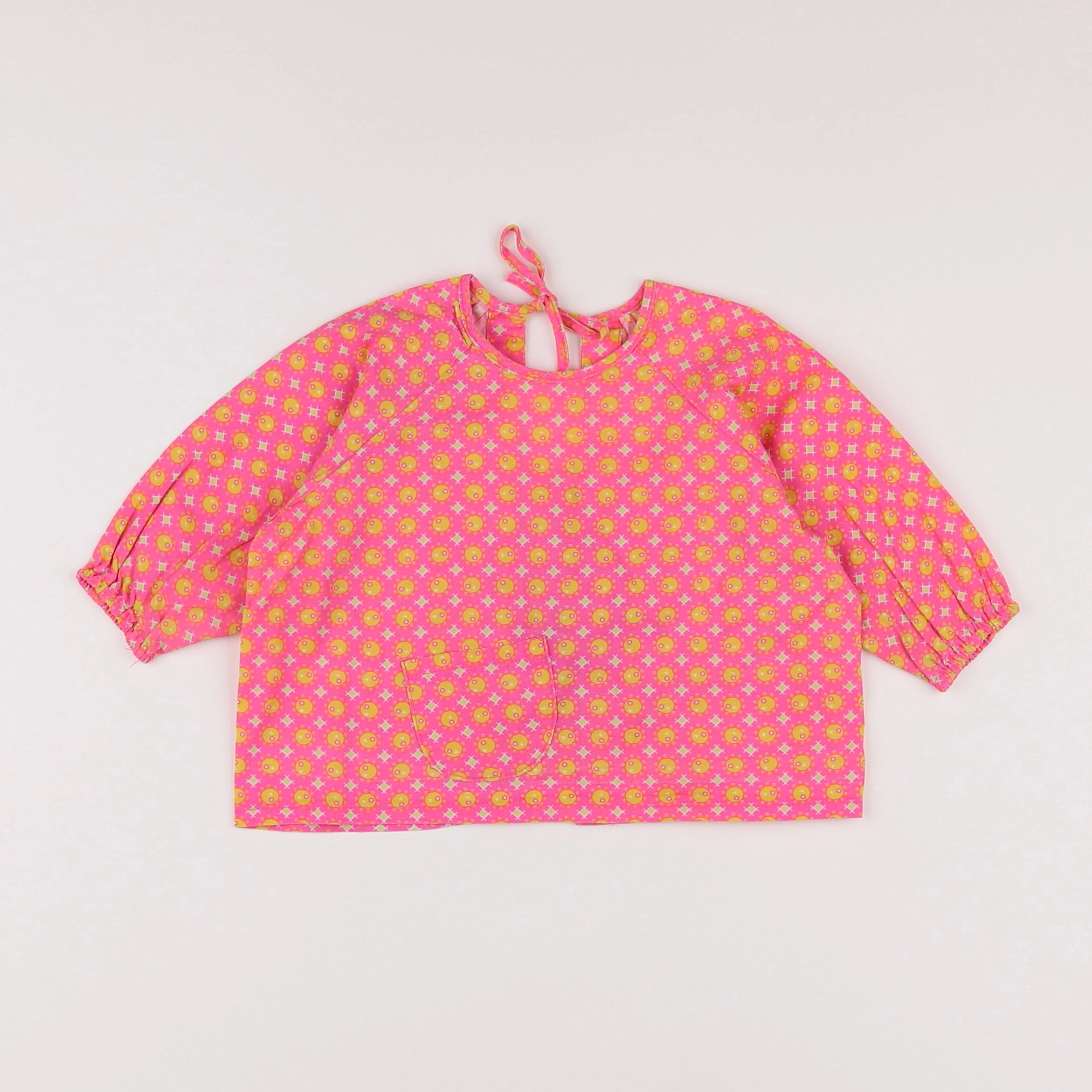 Petit Pan - blouse rose, jaune - 6/9 mois