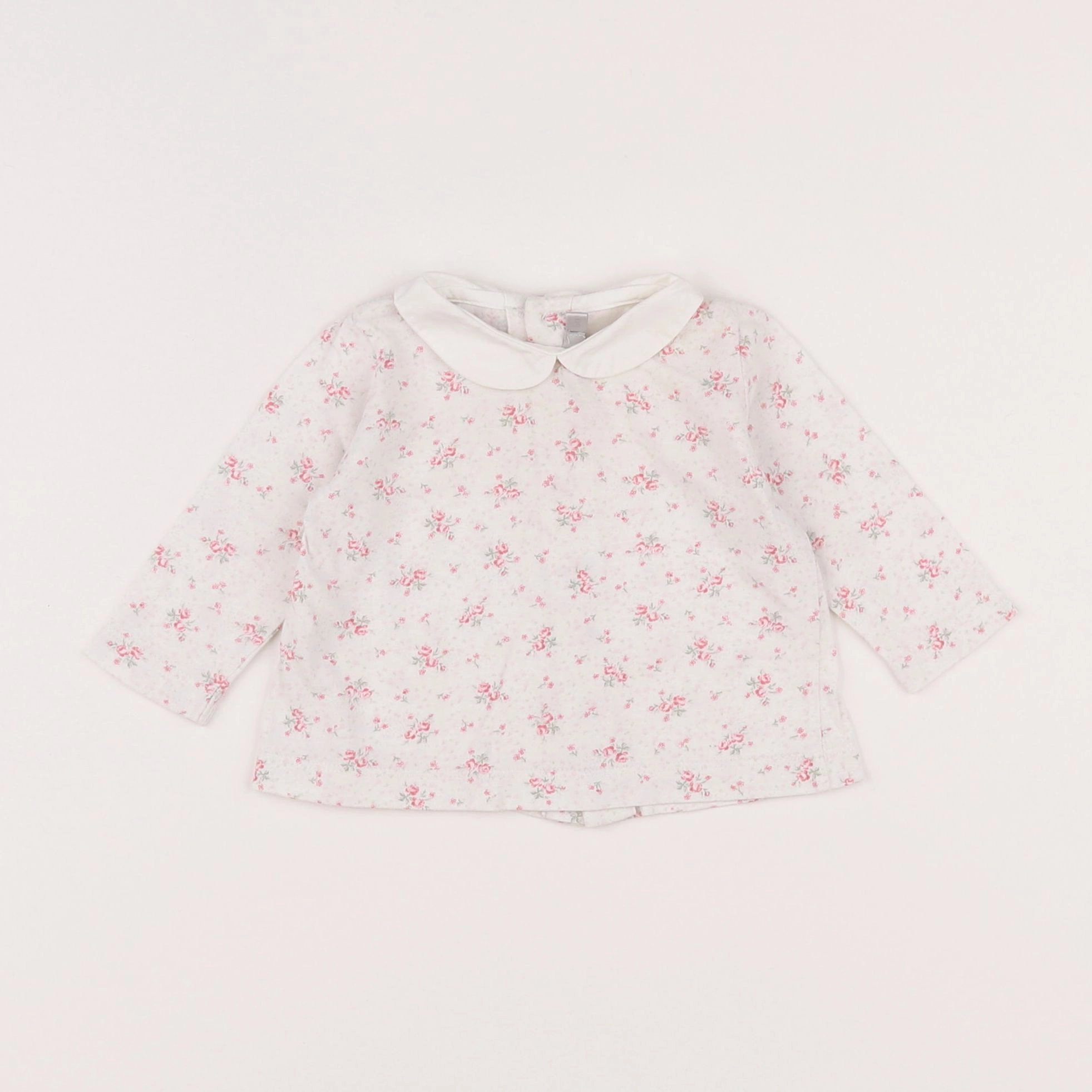 Boutchou - tee-shirt blanc, rose - 6 mois
