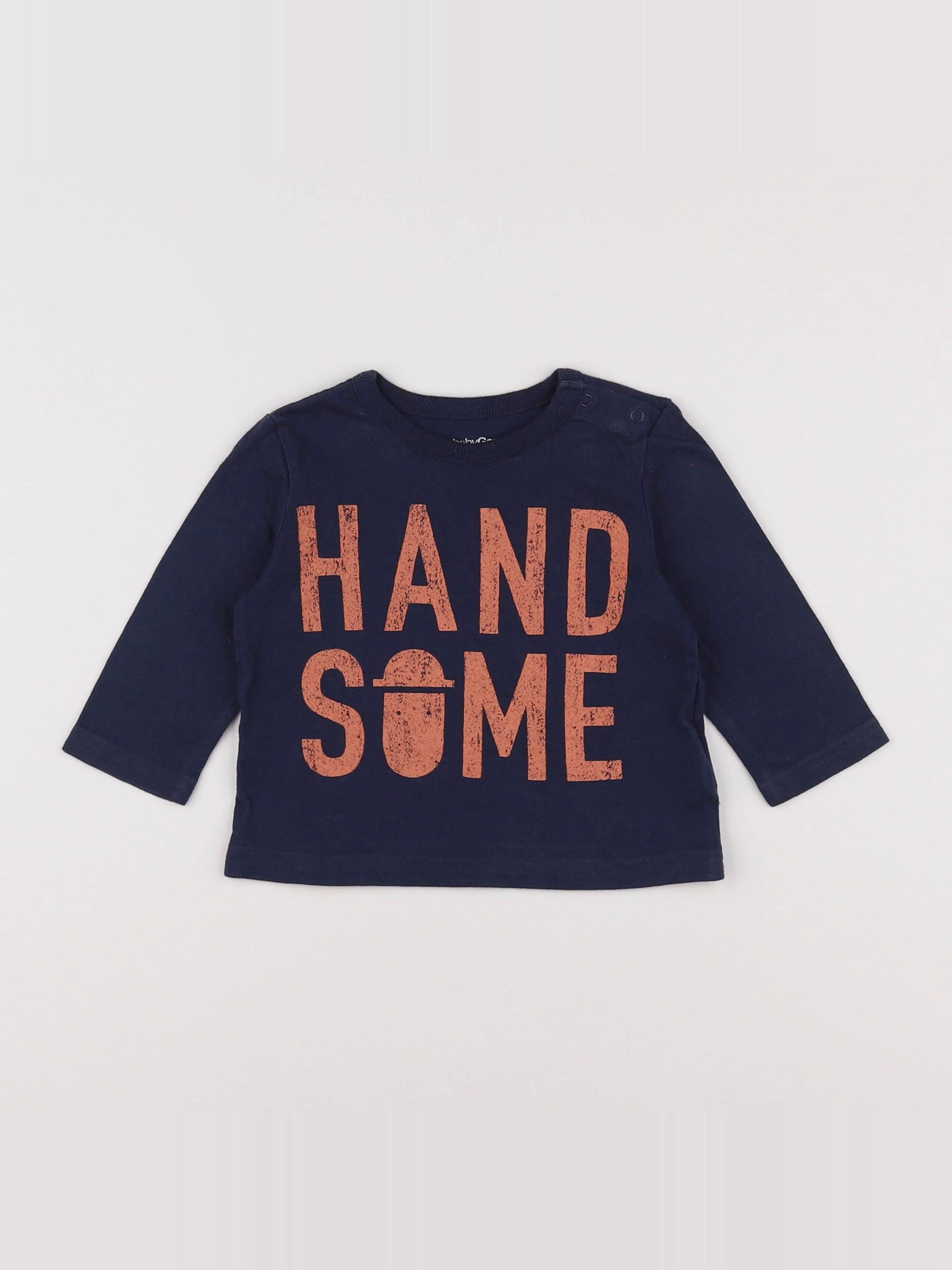 GAP - tee-shirt bleu, orange - 3/6 mois