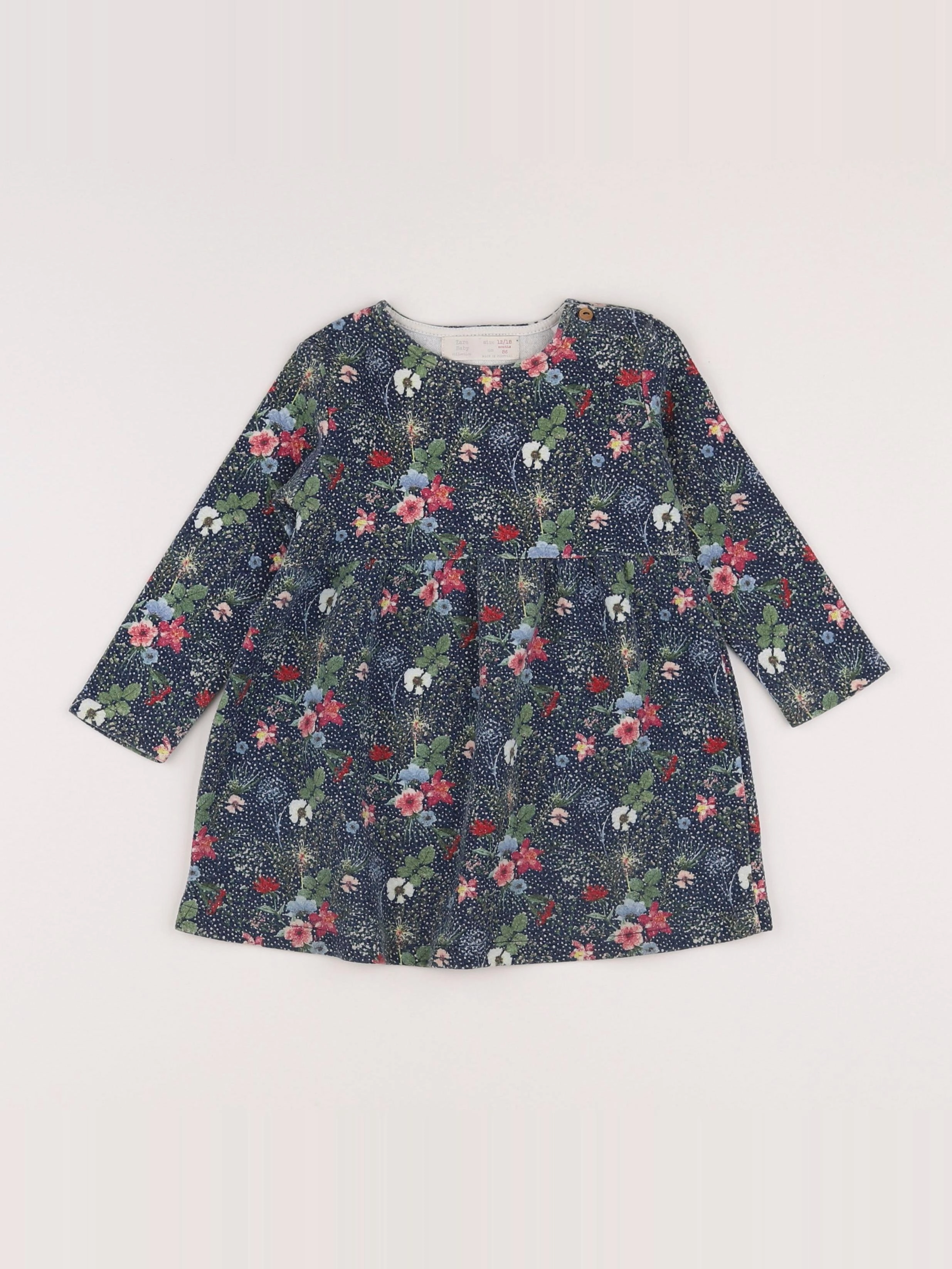 Zara - robe bleu, rose - 12/18 mois