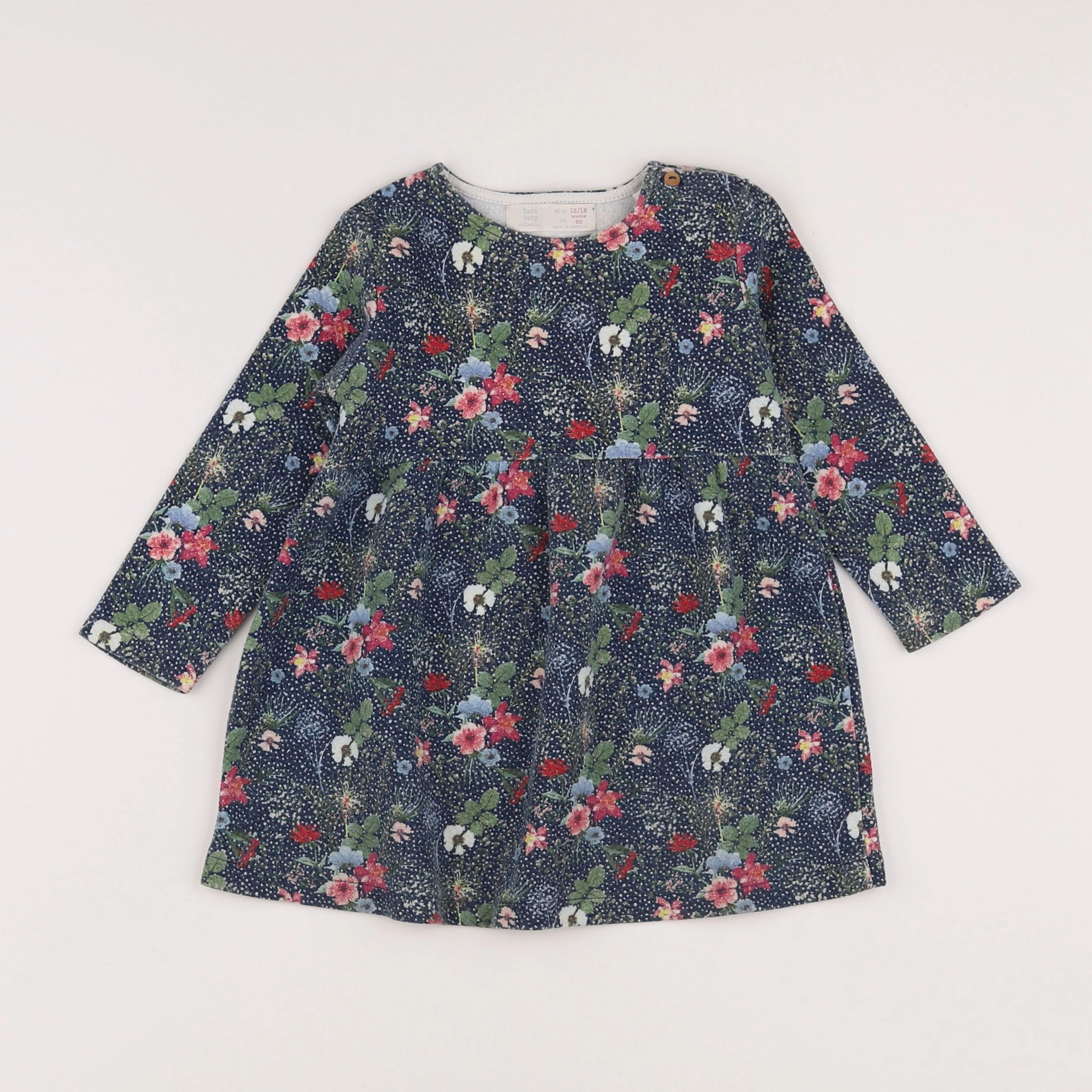 Zara - robe bleu, rose - 12/18 mois
