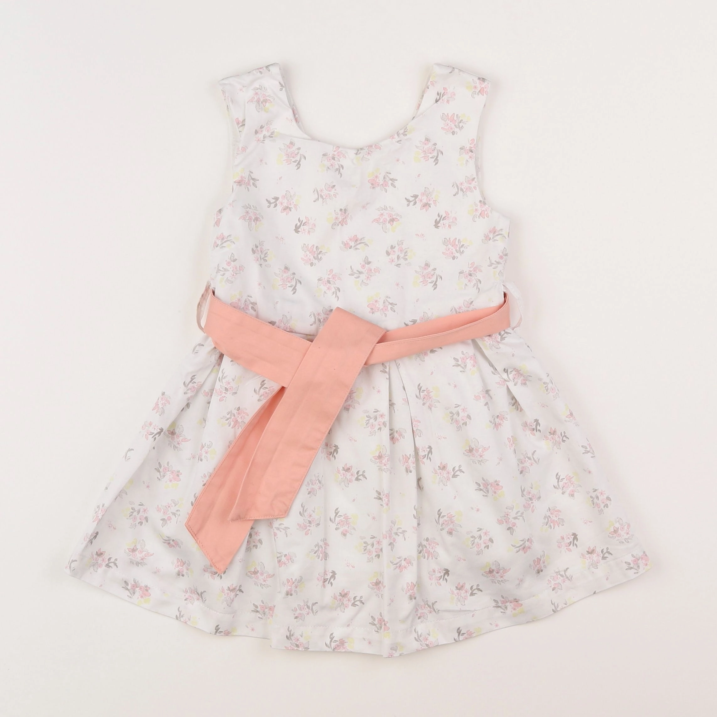 Vertbaudet - robe blanc, rose - 2 ans