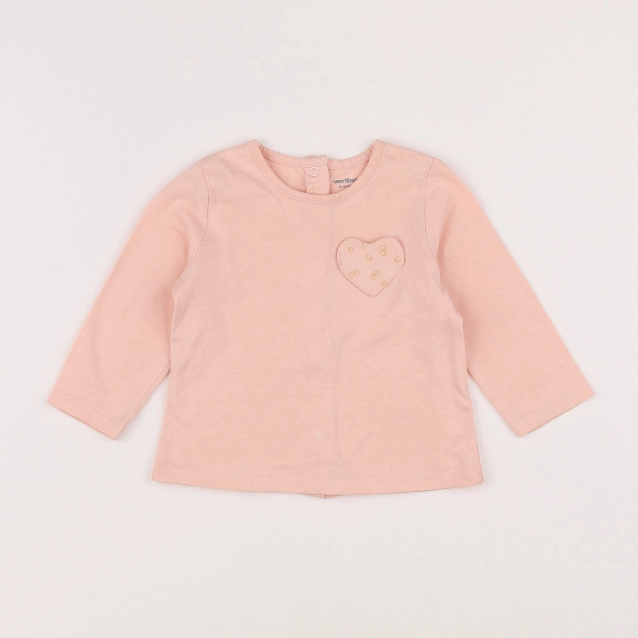 Vertbaudet - tee-shirt rose - 6 mois