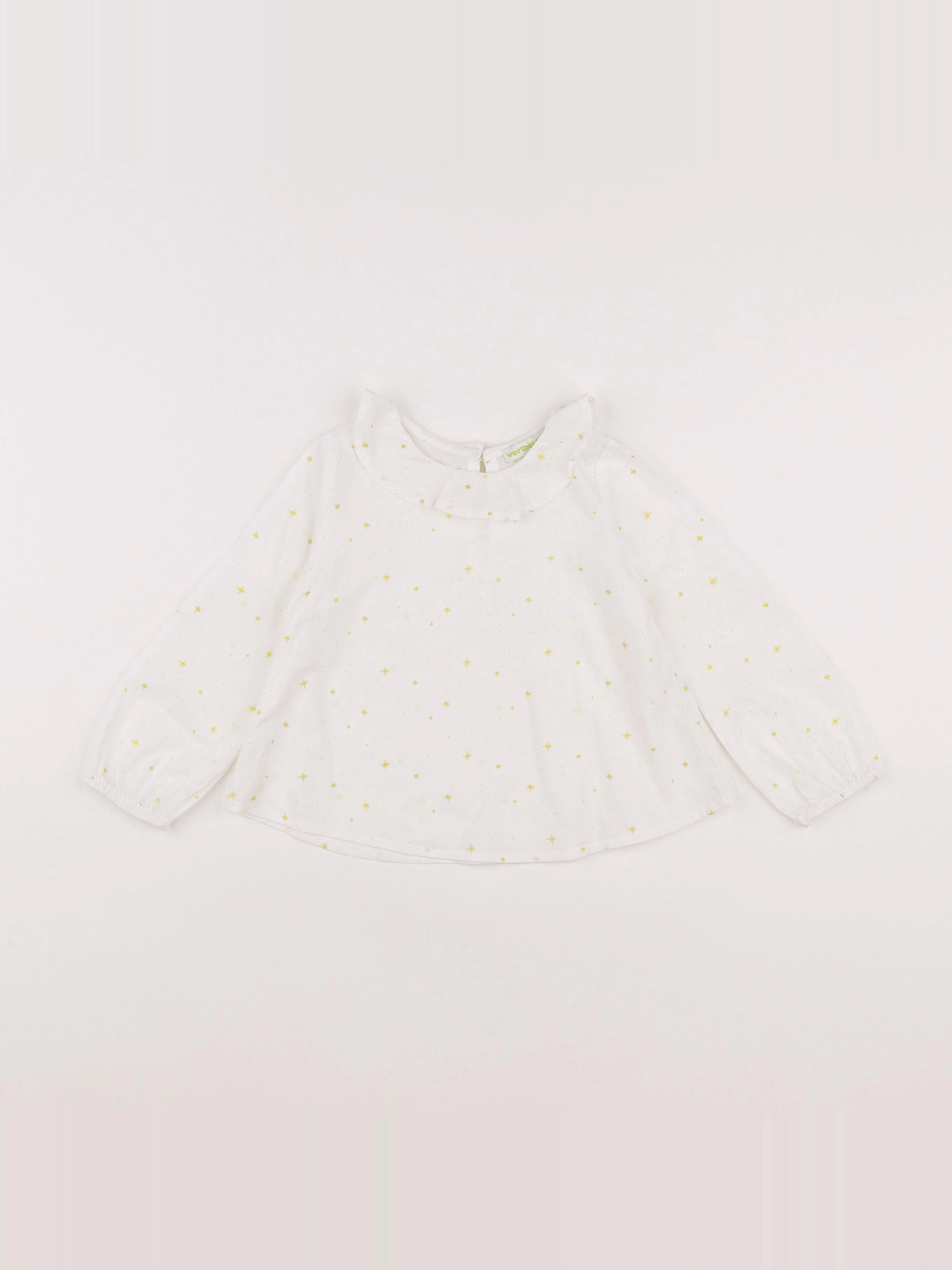 Vertbaudet - blouse blanc, jaune - 2 ans