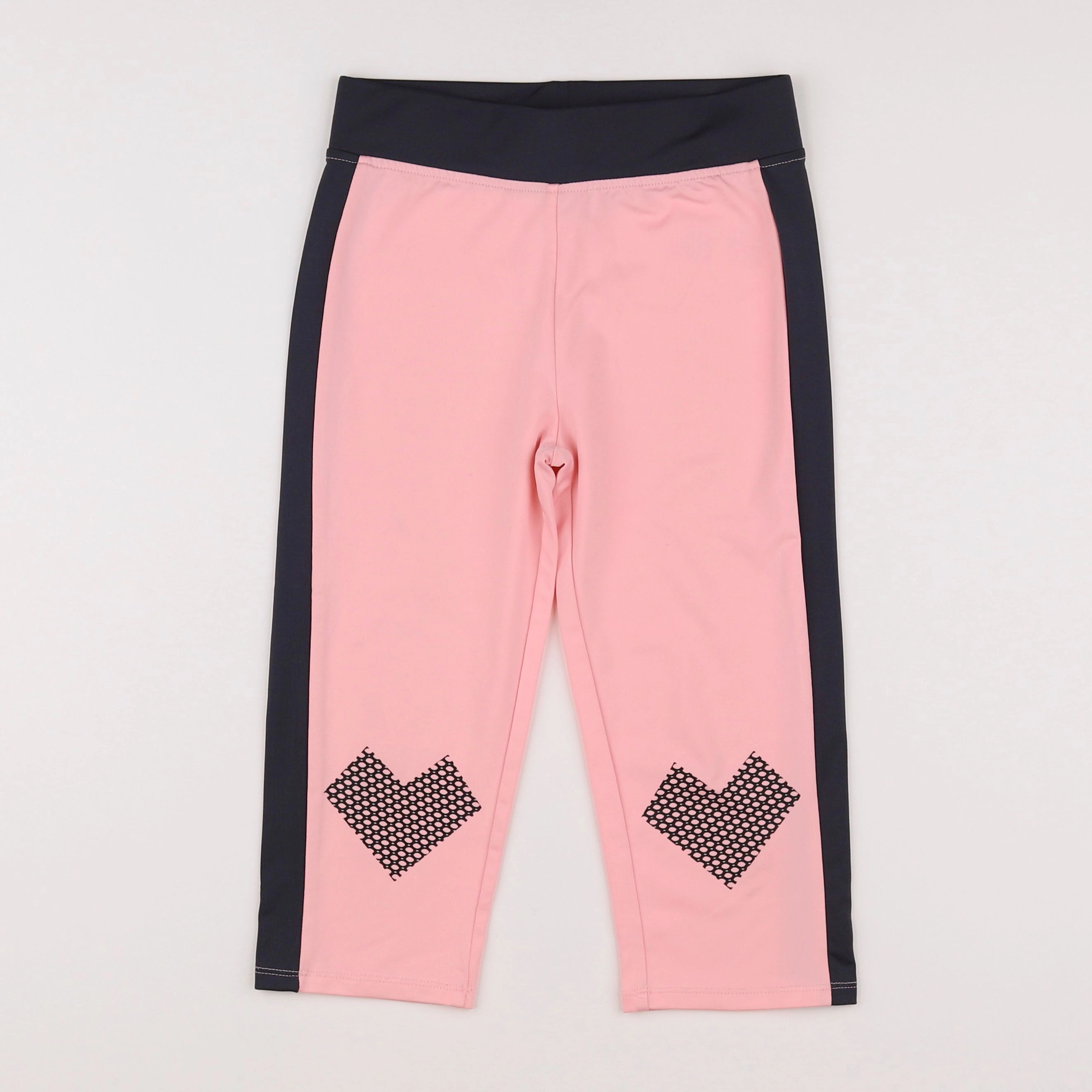 Vertbaudet - legging court bleu, rose - 10 ans