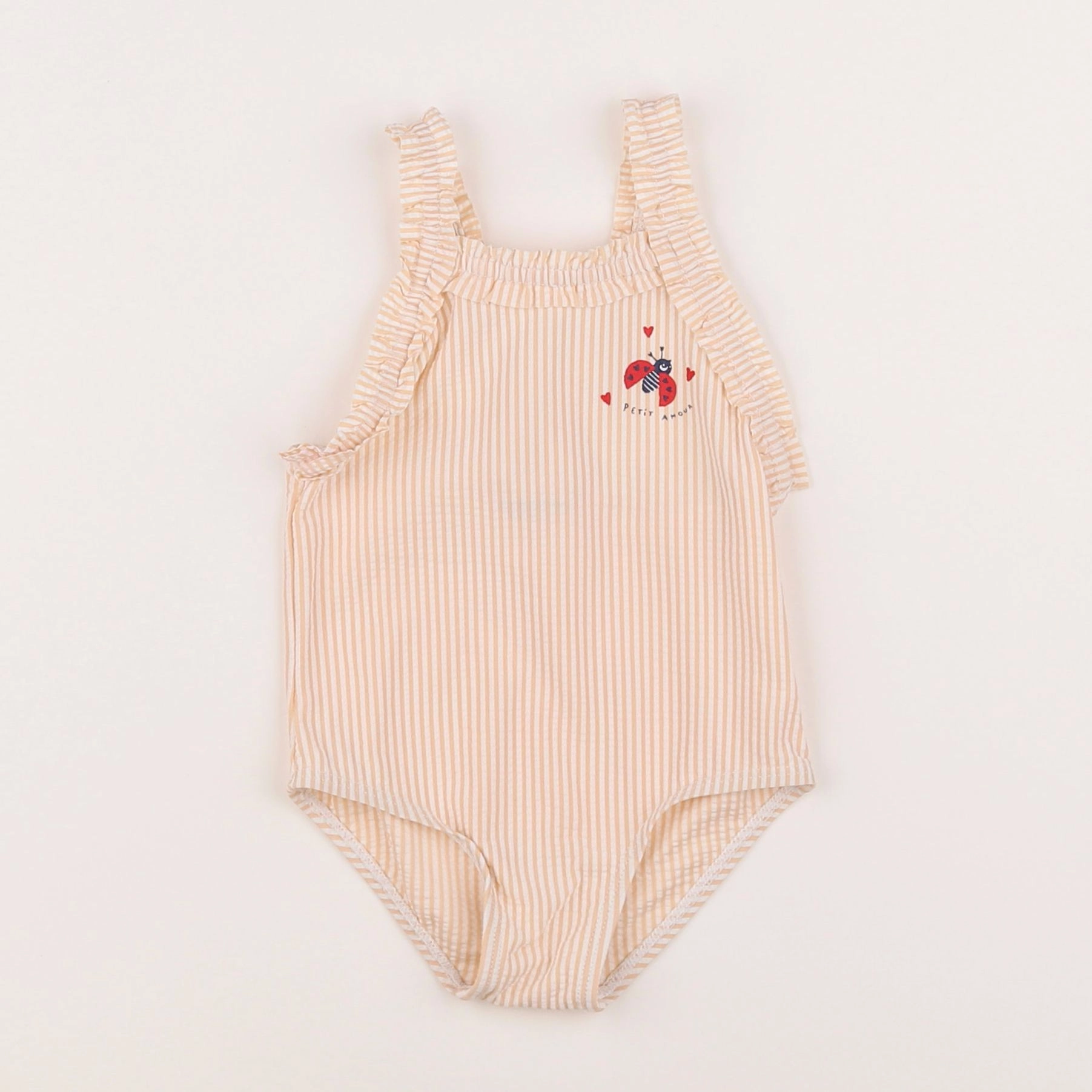 Vertbaudet - maillot de bain blanc, rose - 18 mois