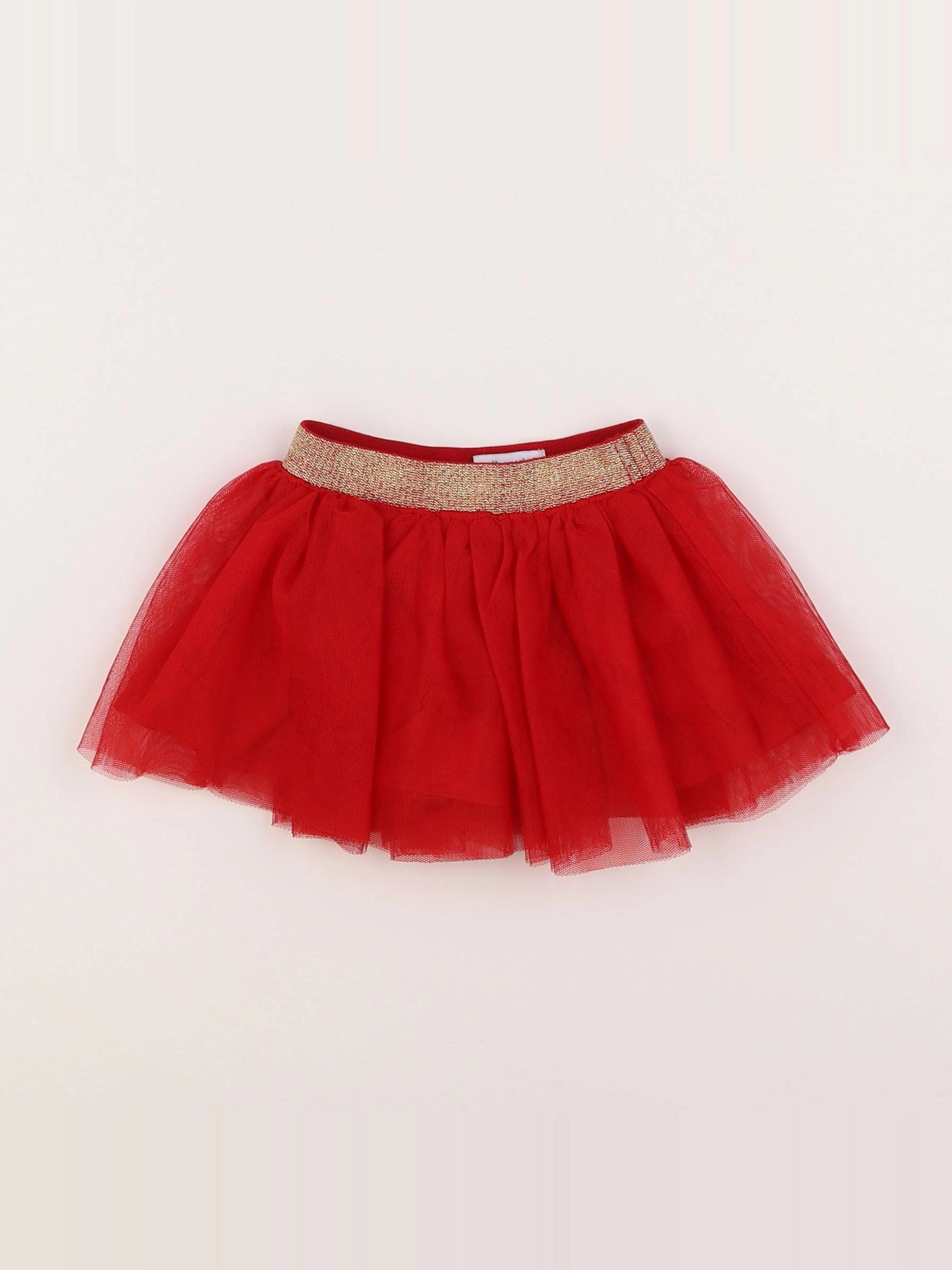 Vertbaudet - jupe rouge - 6 mois
