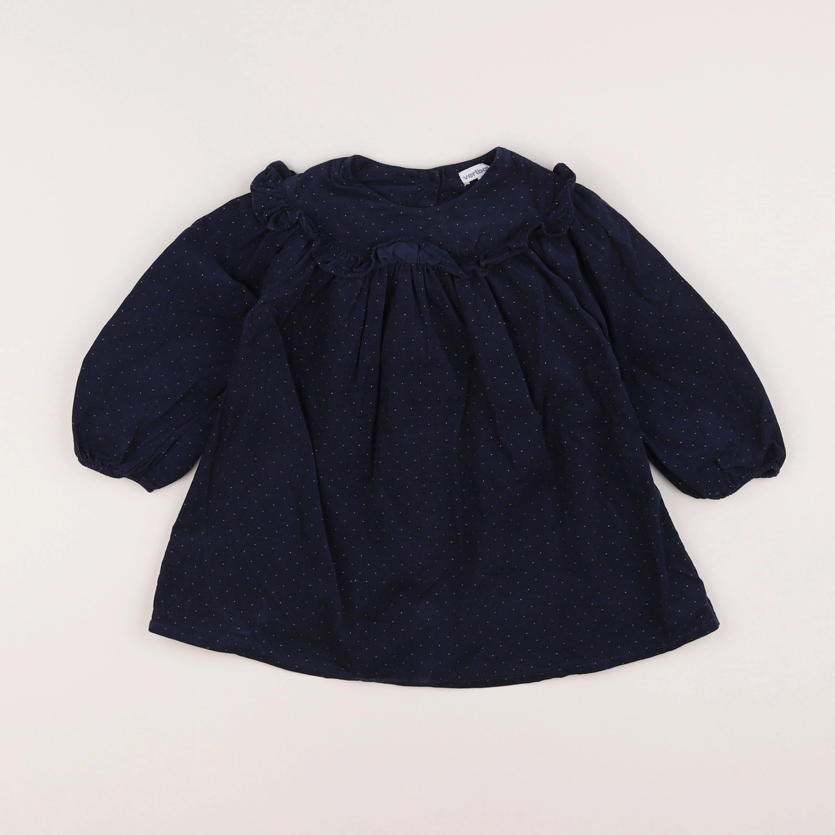 Vertbaudet - robe bleu, or - 2 ans