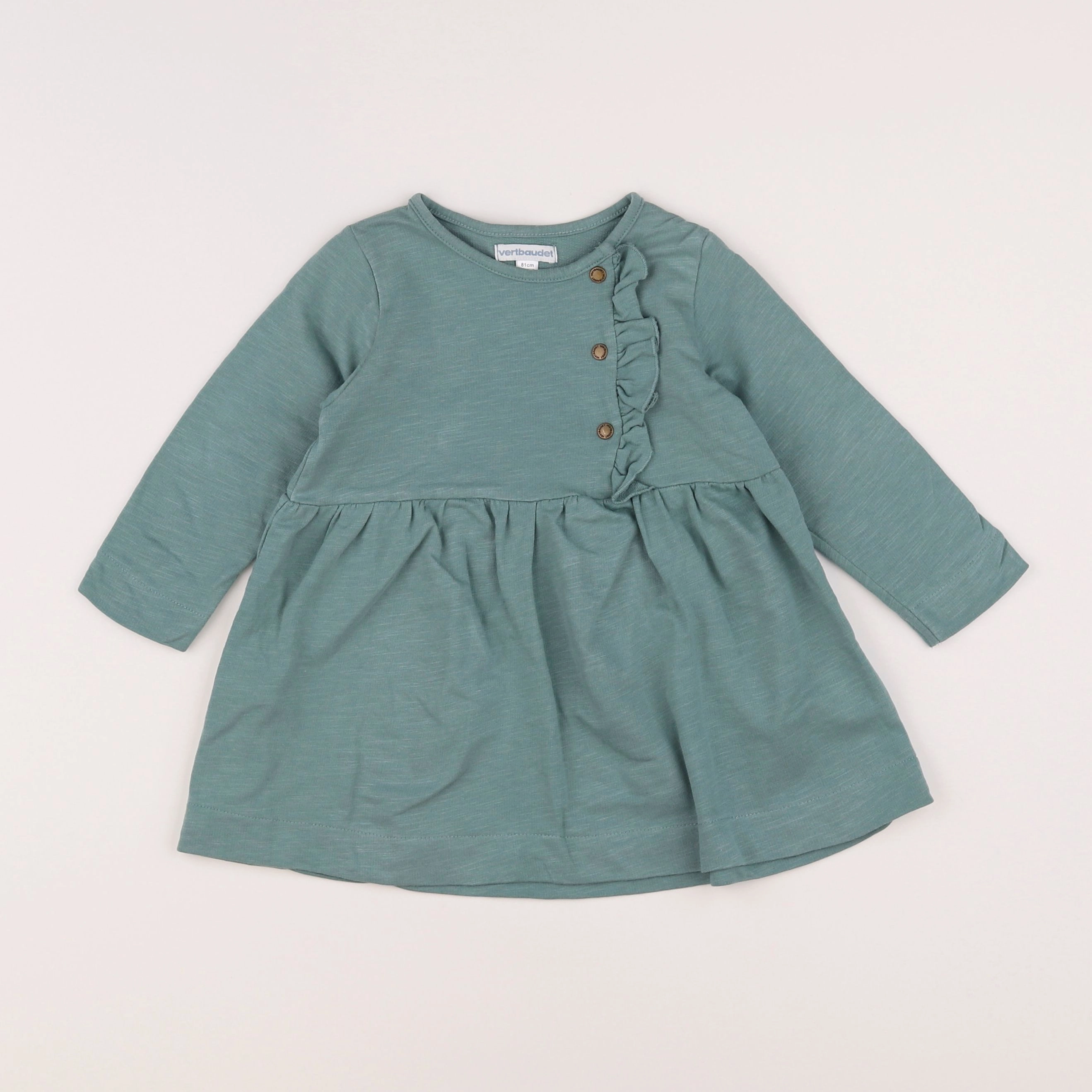 Vertbaudet - robe vert - 18 mois