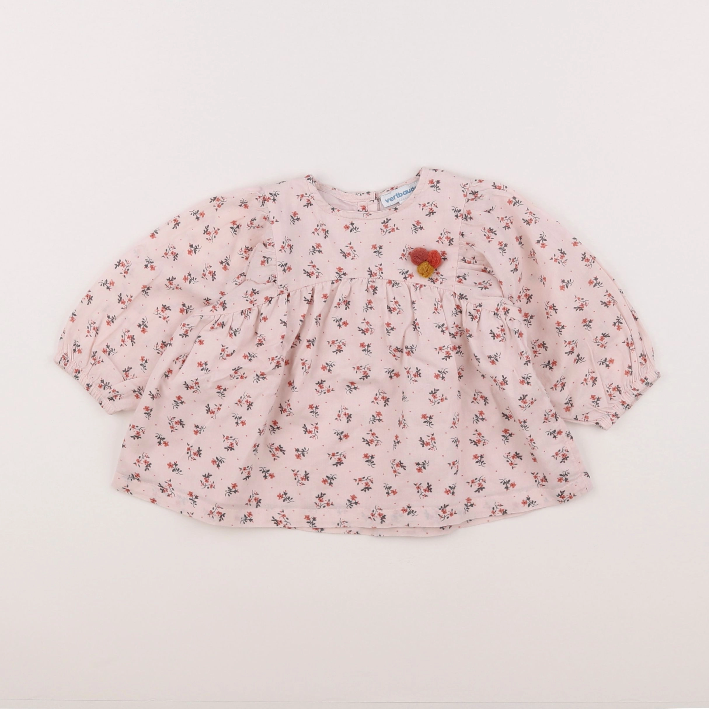 Vertbaudet - blouse rose, gris - 9 mois