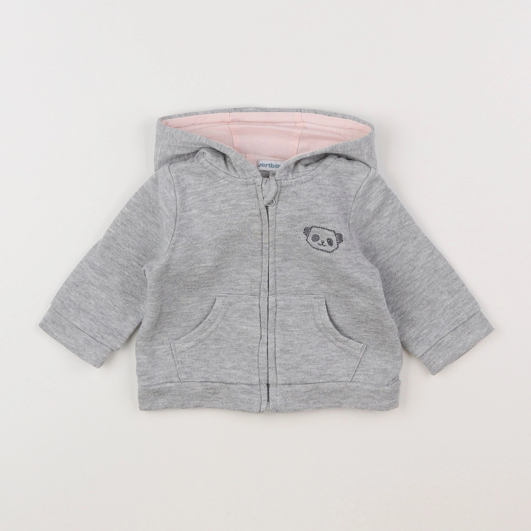 Vertbaudet - sweat gris - 3 mois