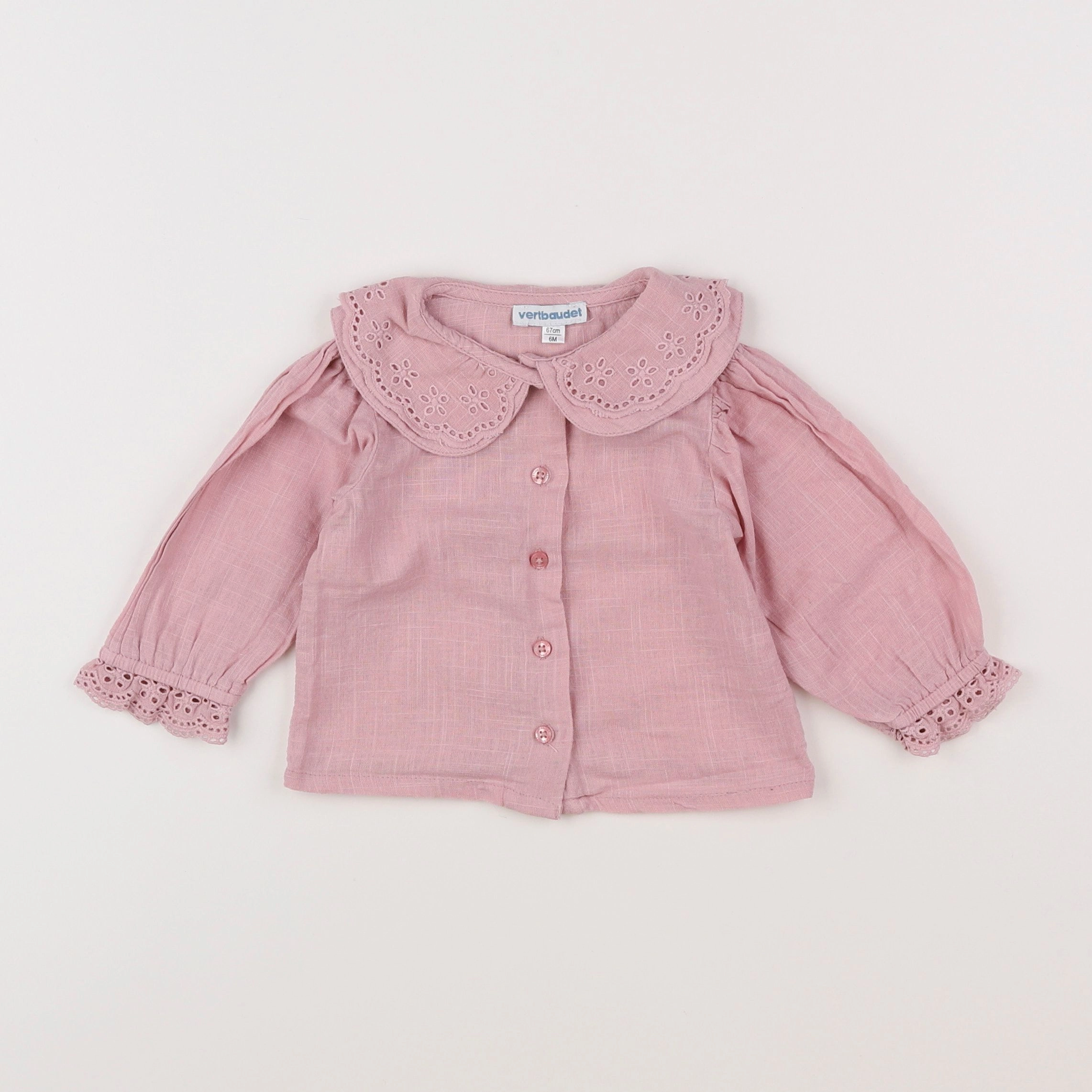 Vertbaudet - blouse rose - 6 mois
