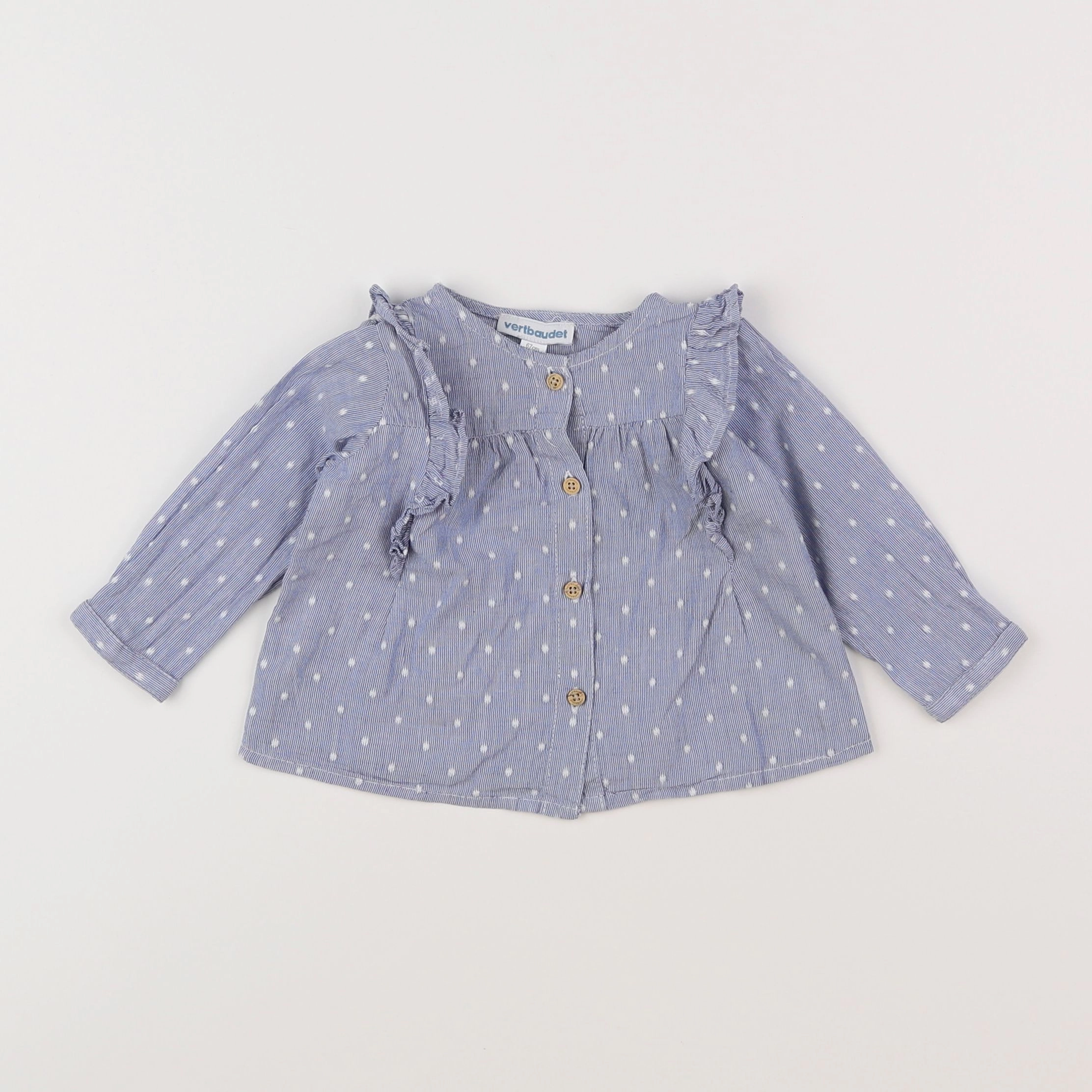 Vertbaudet - blouse bleu - 6 mois