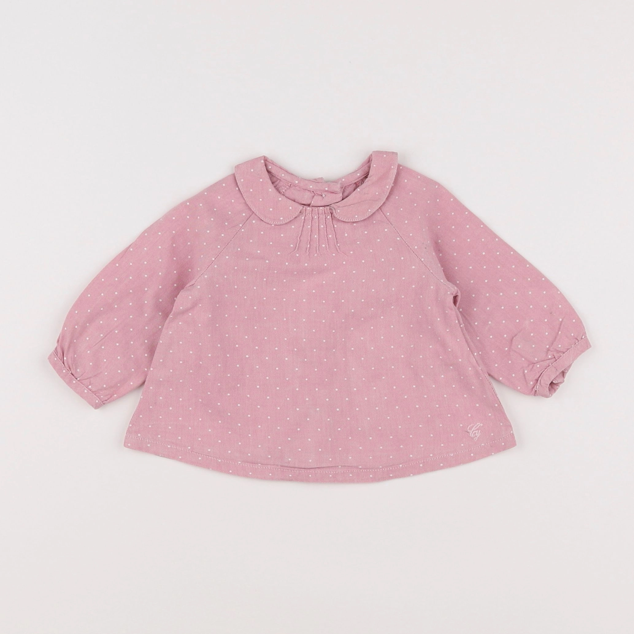 Cyrillus - blouse rose, blanc - 3 mois