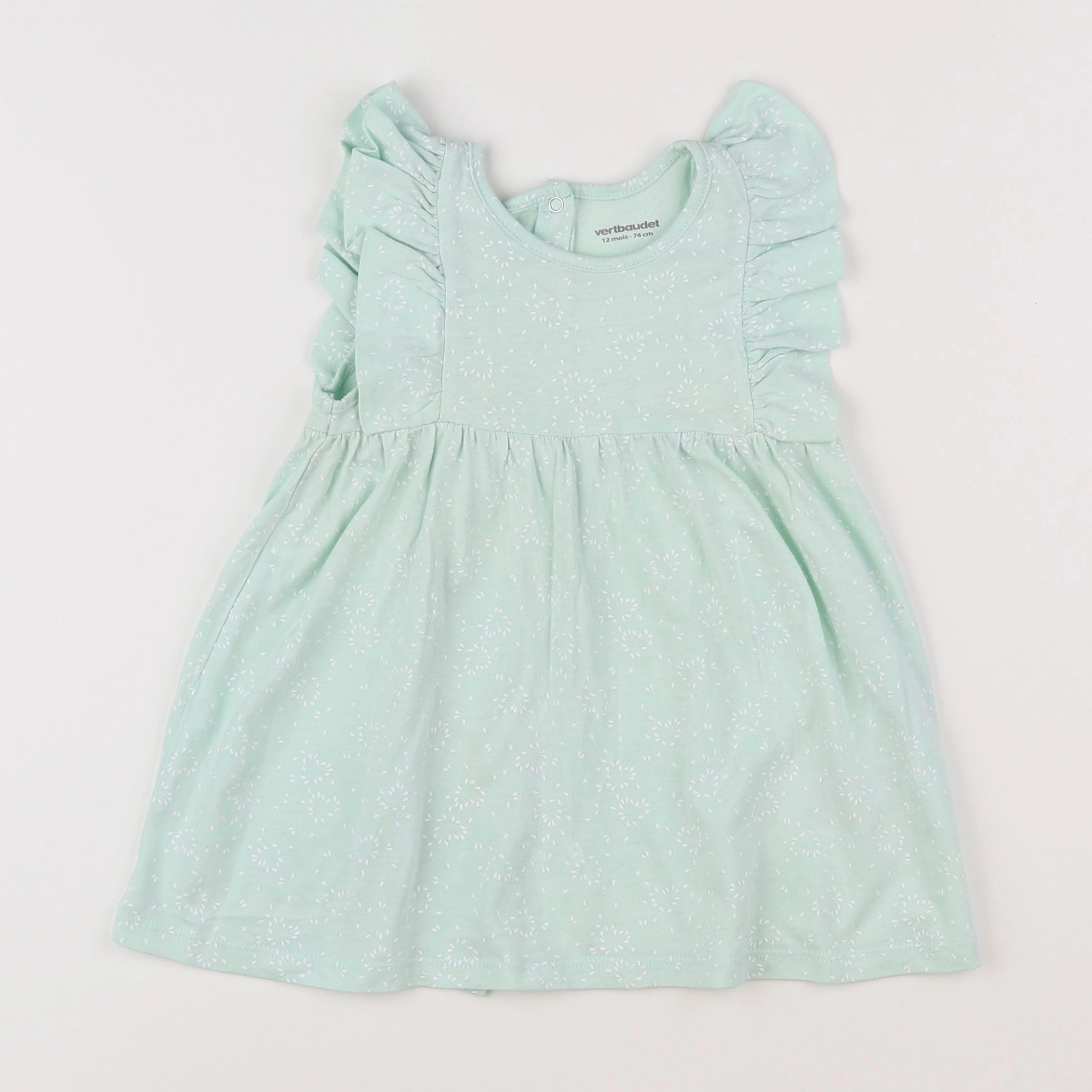 Vertbaudet - robe vert - 12 mois