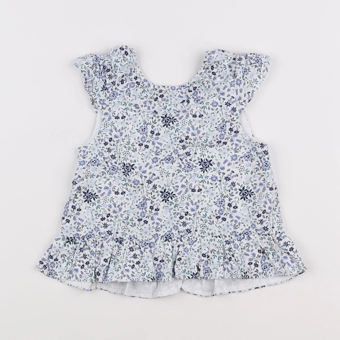 Vertbaudet - blouse blanc, bleu - 12 mois