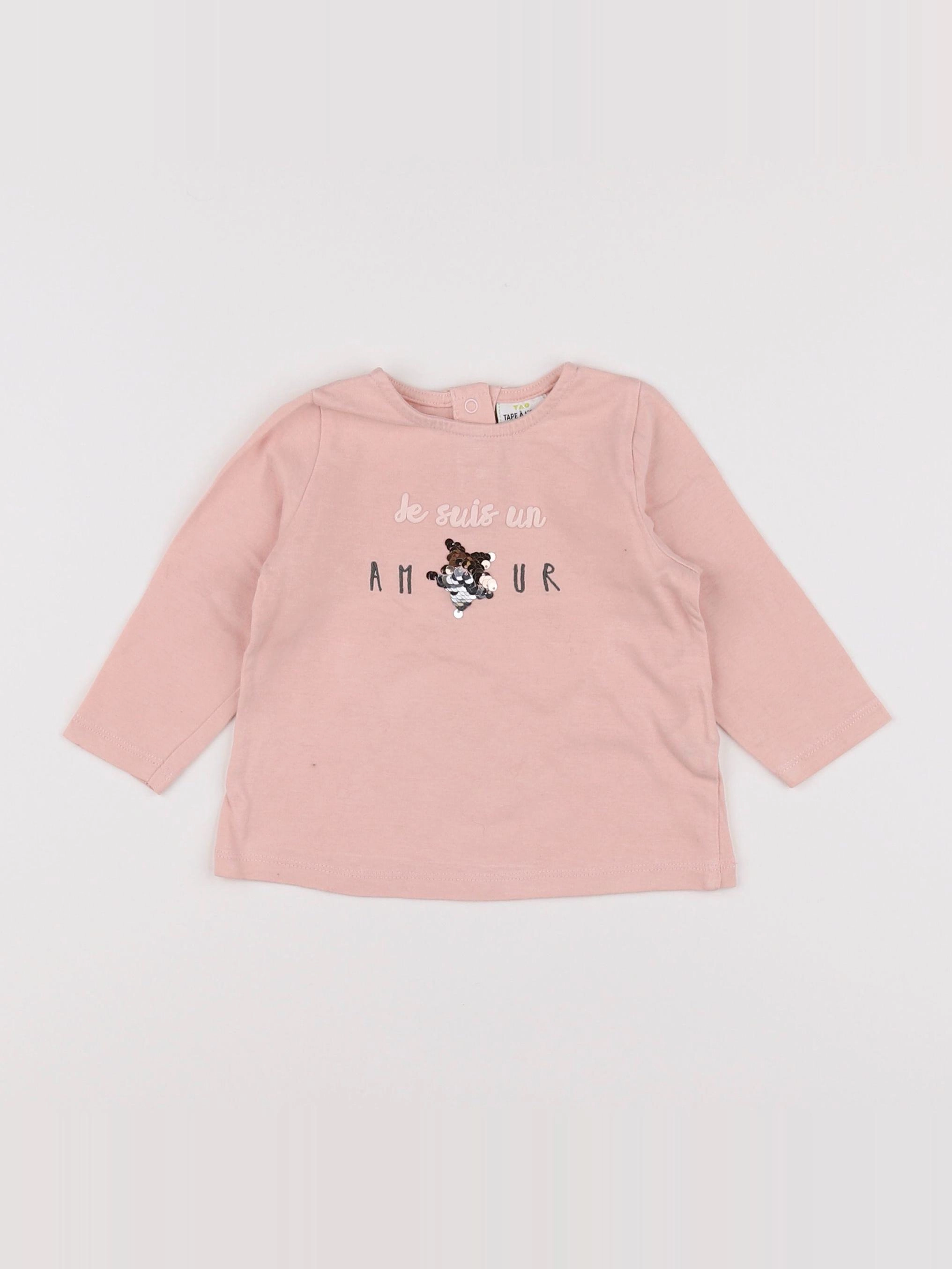Tape à l'oeil - tee-shirt rose - 9 mois