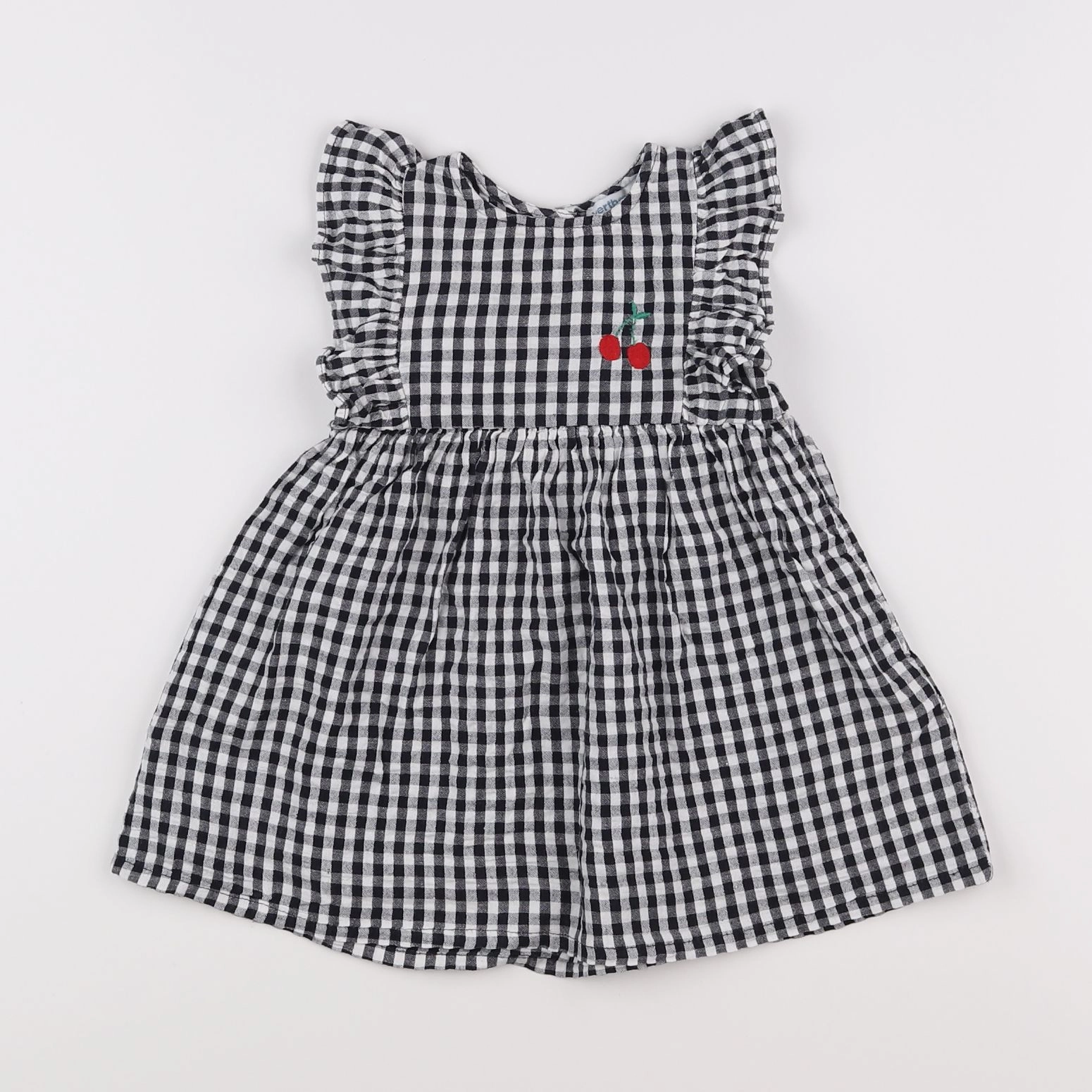 Vertbaudet - robe blanc, noir - 12 mois