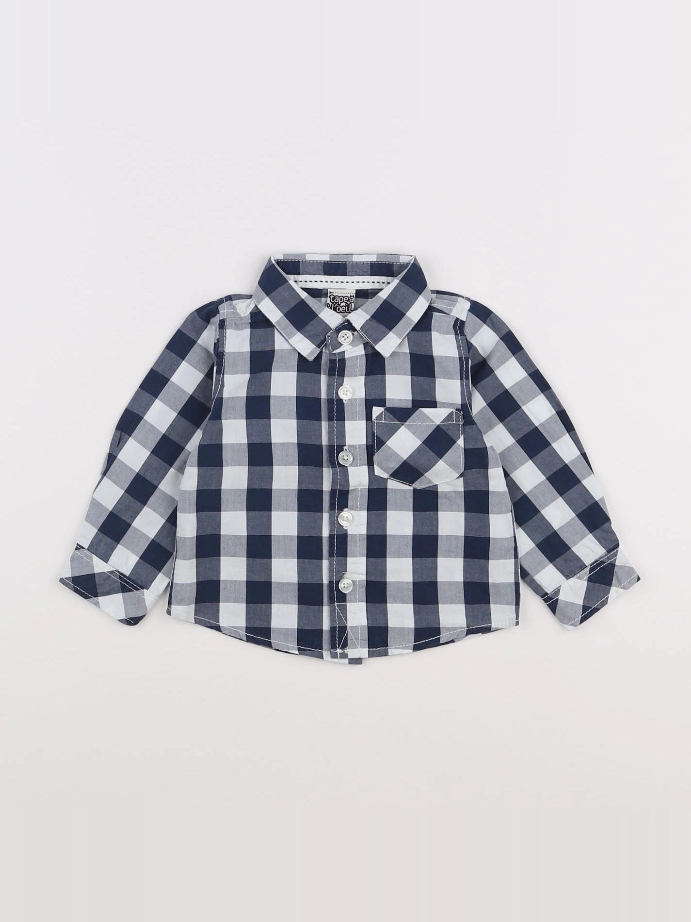 Tape à l'oeil - chemise blanc, bleu - 12 mois