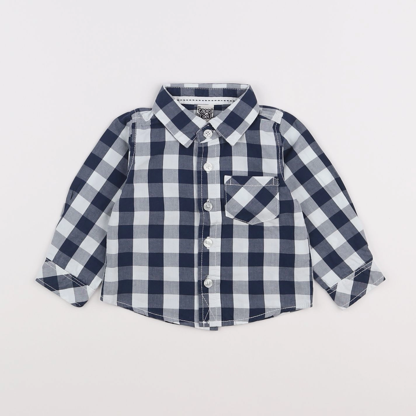 Tape à l'oeil - chemise blanc, bleu - 12 mois
