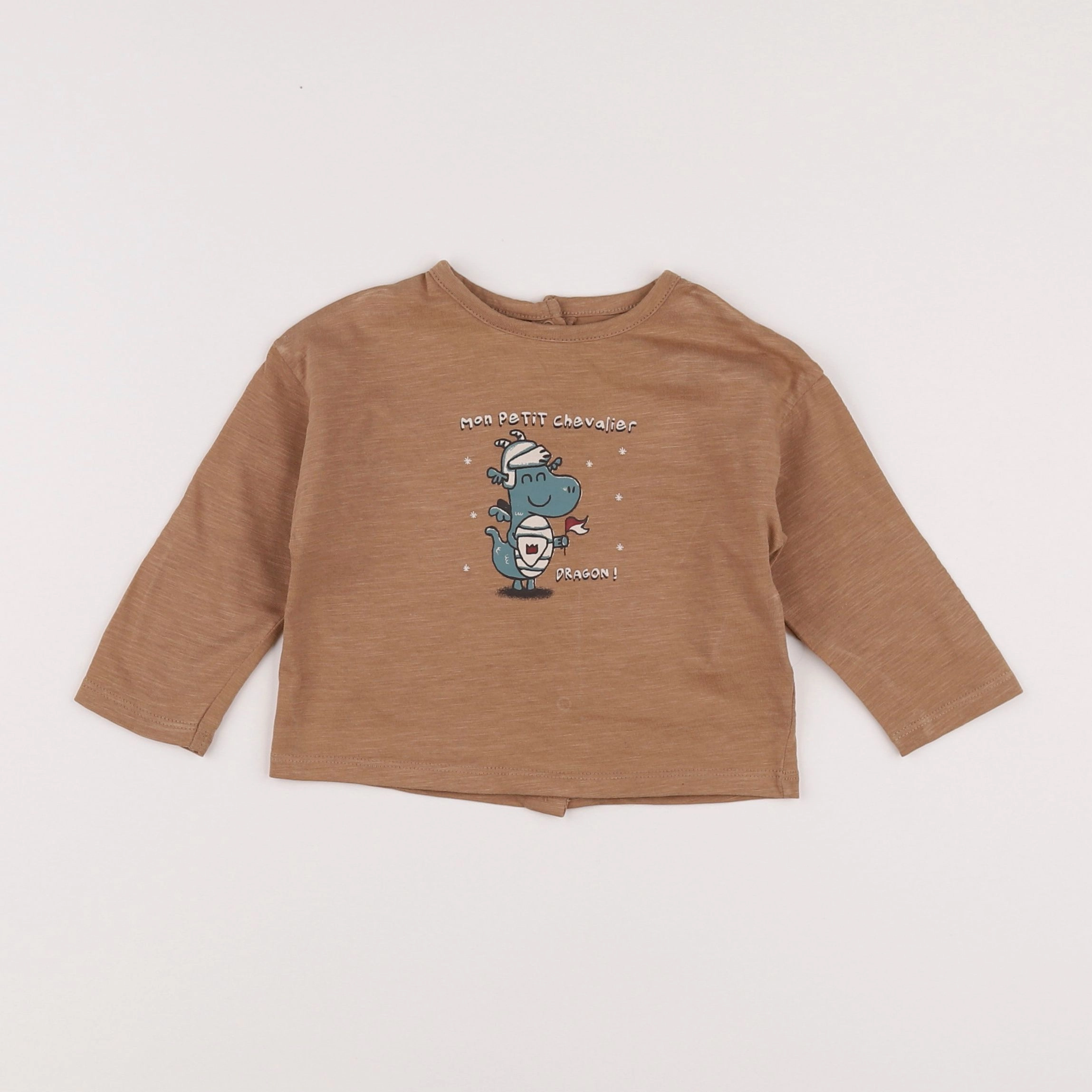 Vertbaudet - tee-shirt marron - 9 mois