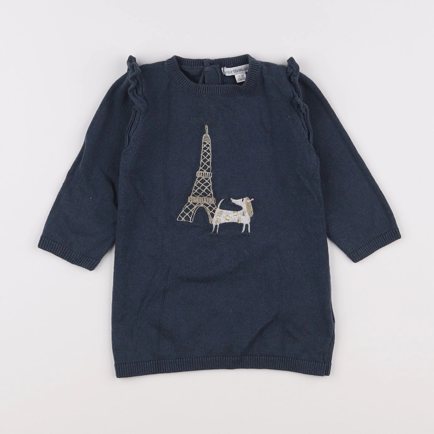 Vertbaudet - robe vert - 12 mois