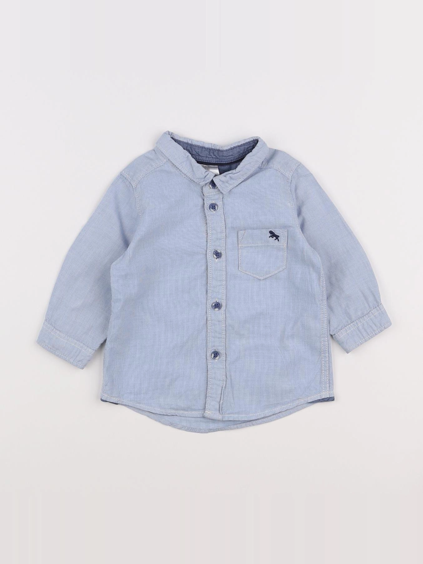 H&M - chemise bleu - 3/6 mois