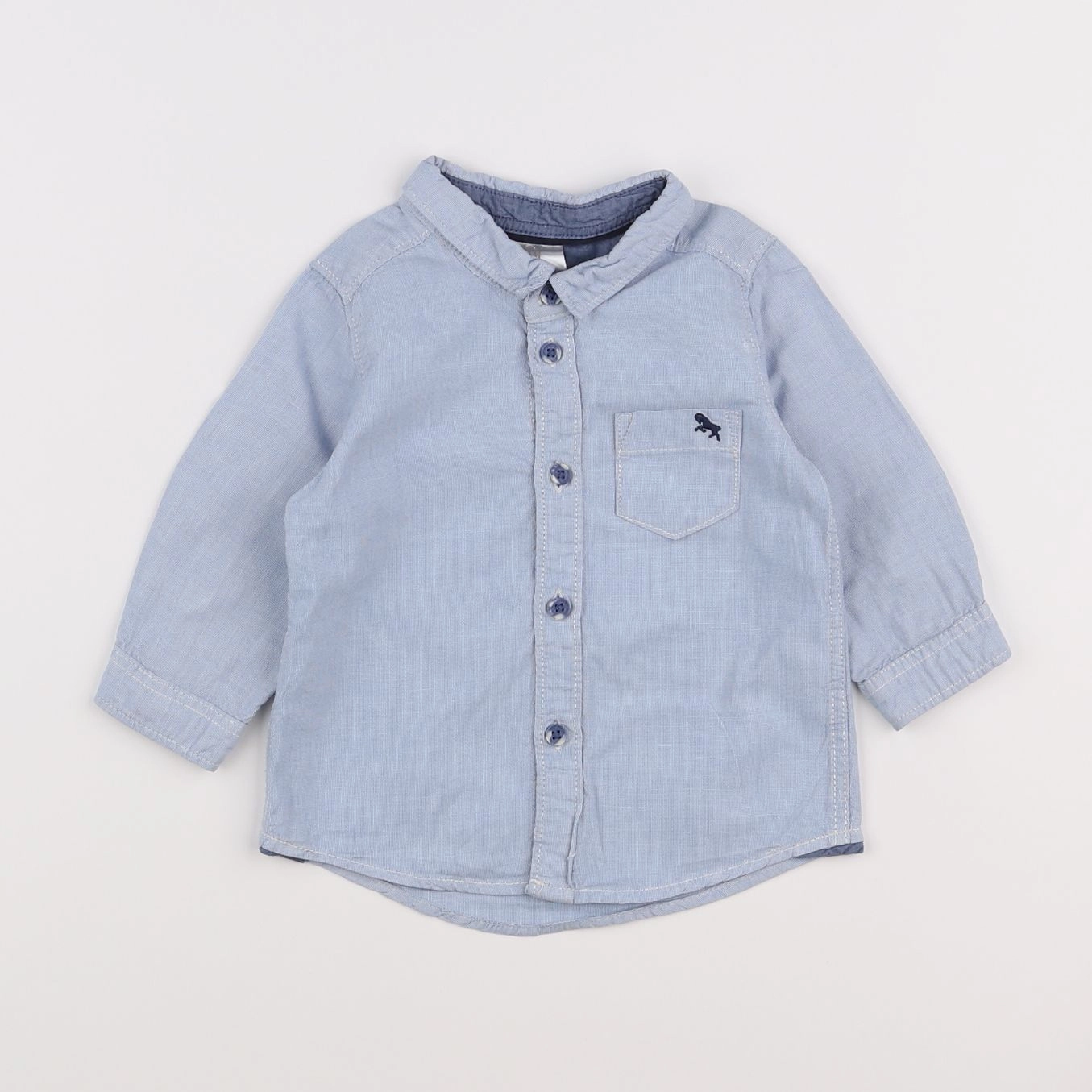 H&M - chemise bleu - 3/6 mois