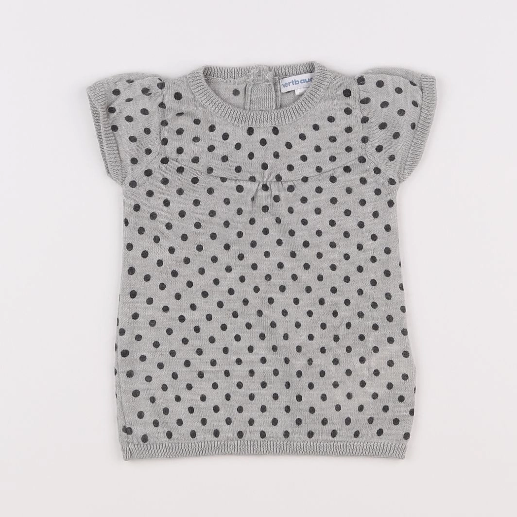 Vertbaudet - robe gris - 3 mois