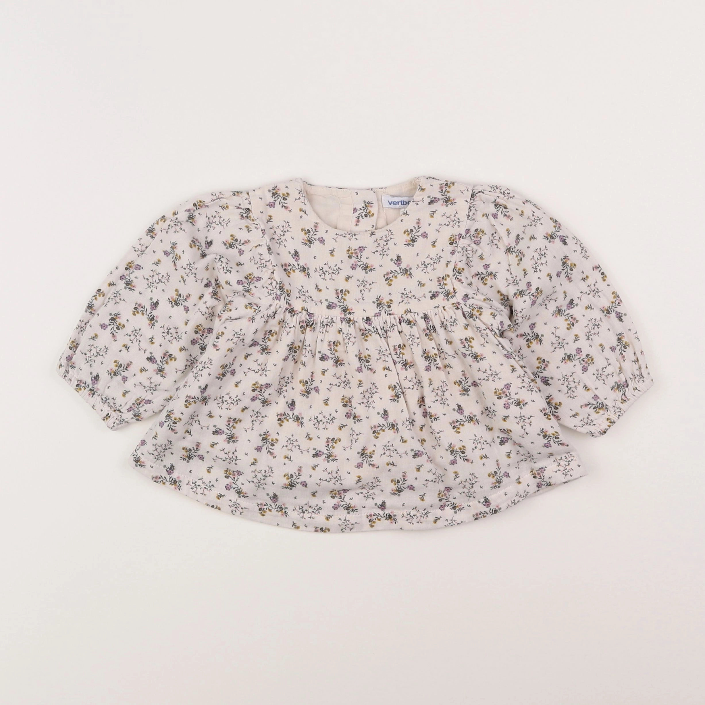 Vertbaudet - blouse beige, rose - 12 mois