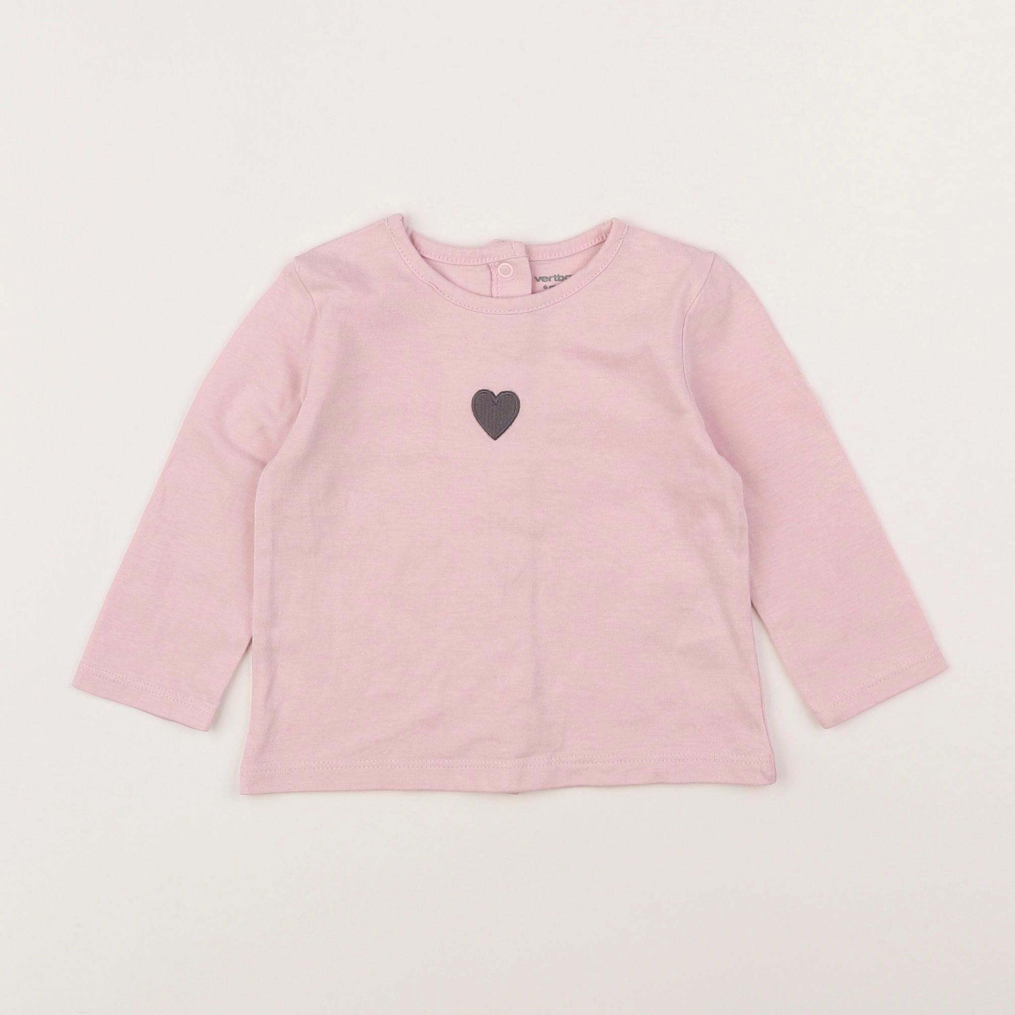 Vertbaudet - tee-shirt rose - 6 mois