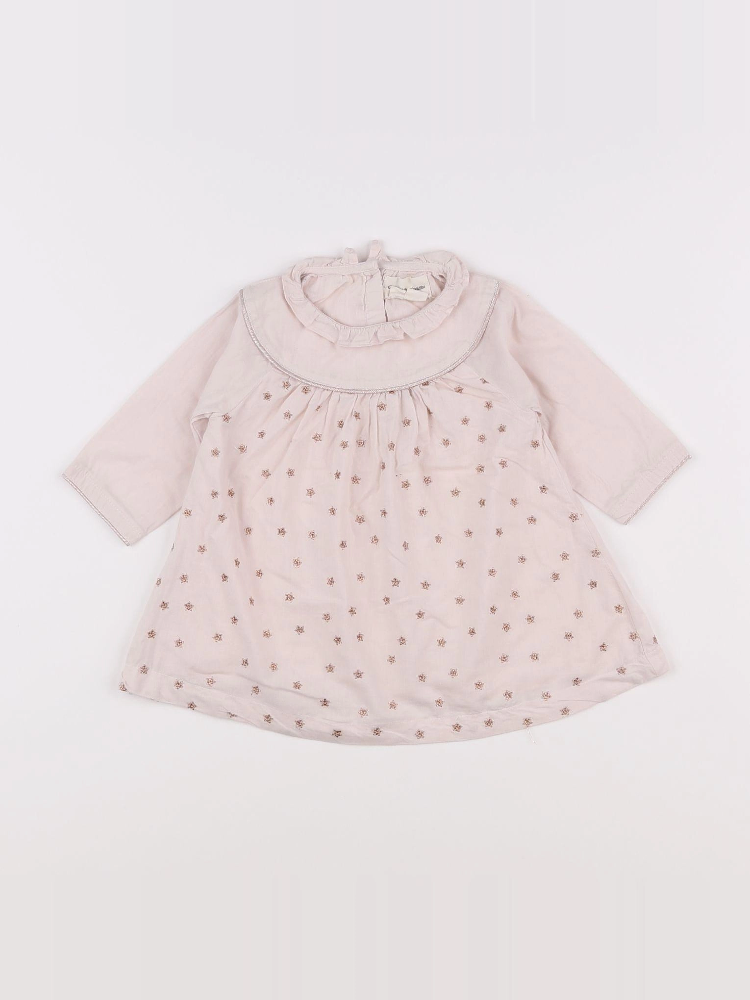 Arsène et les pipelettes - robe rose, or - 6 mois