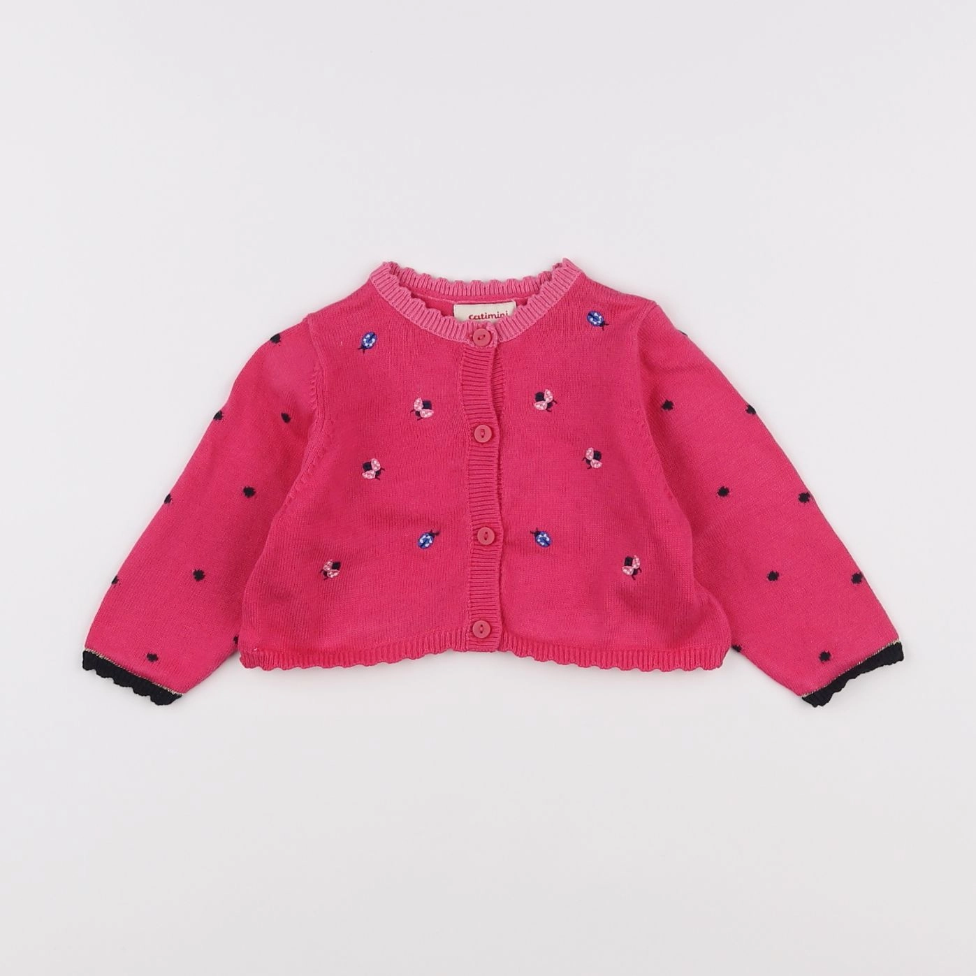 Catimini - gilet rose, bleu - 6 mois