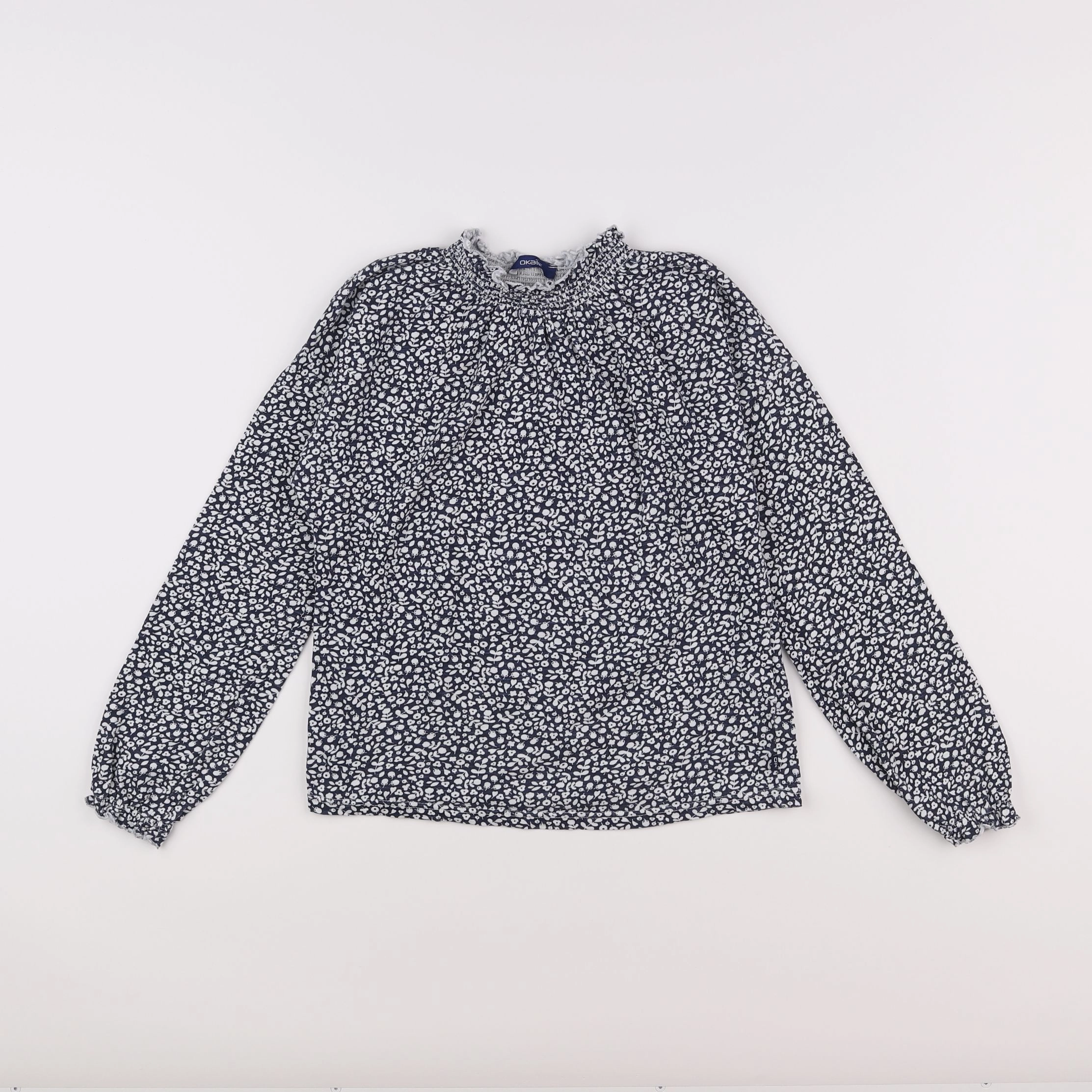 Okaidi - tee-shirt bleu, blanc - 10 ans