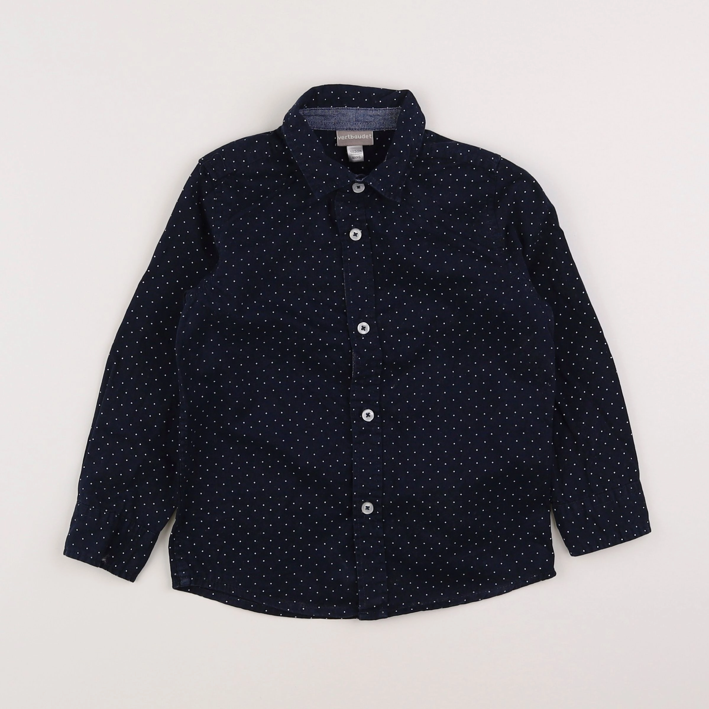 Vertbaudet - chemise bleu, blanc - 4 ans