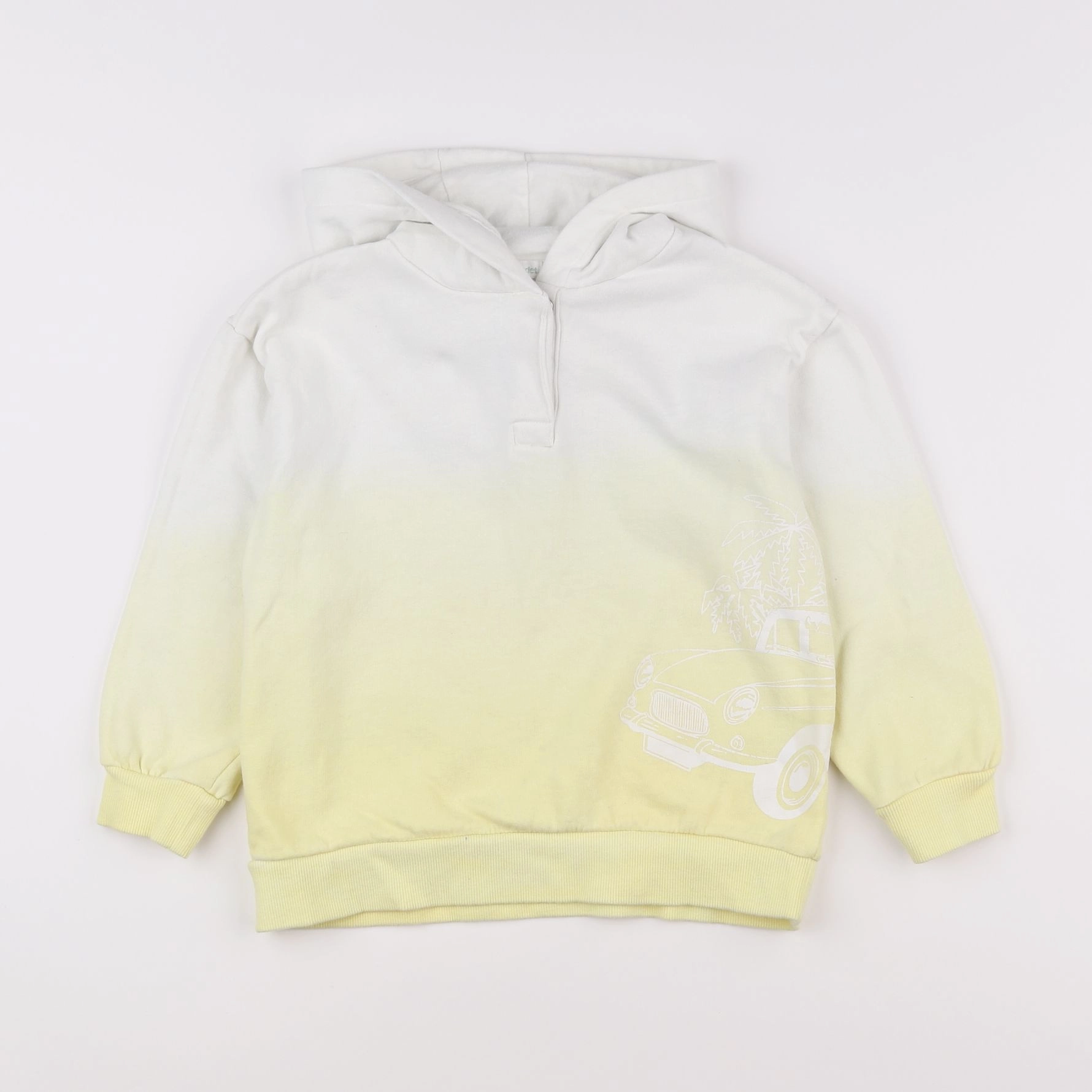 Vertbaudet - sweat blanc, jaune - 6 mois