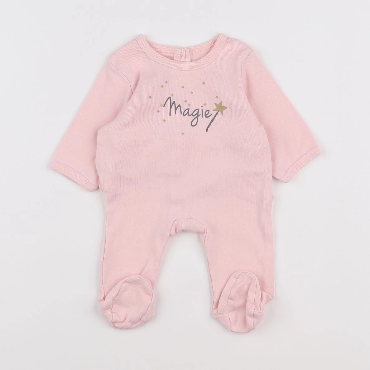 Vertbaudet - pyjama coton rose - 0 mois