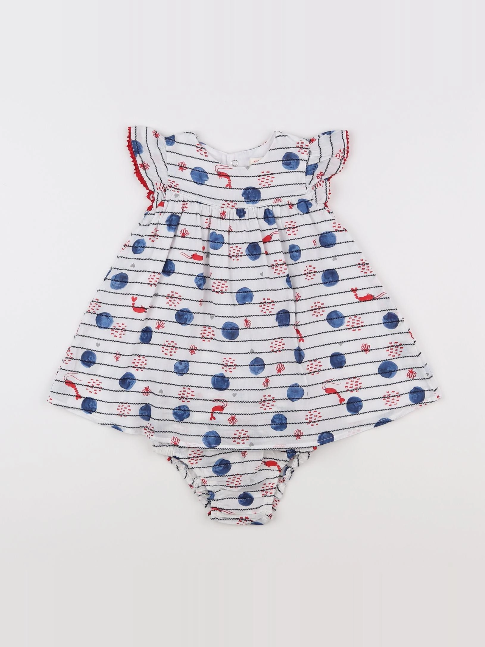 Catimini - robe bleu, blanc - 12 mois