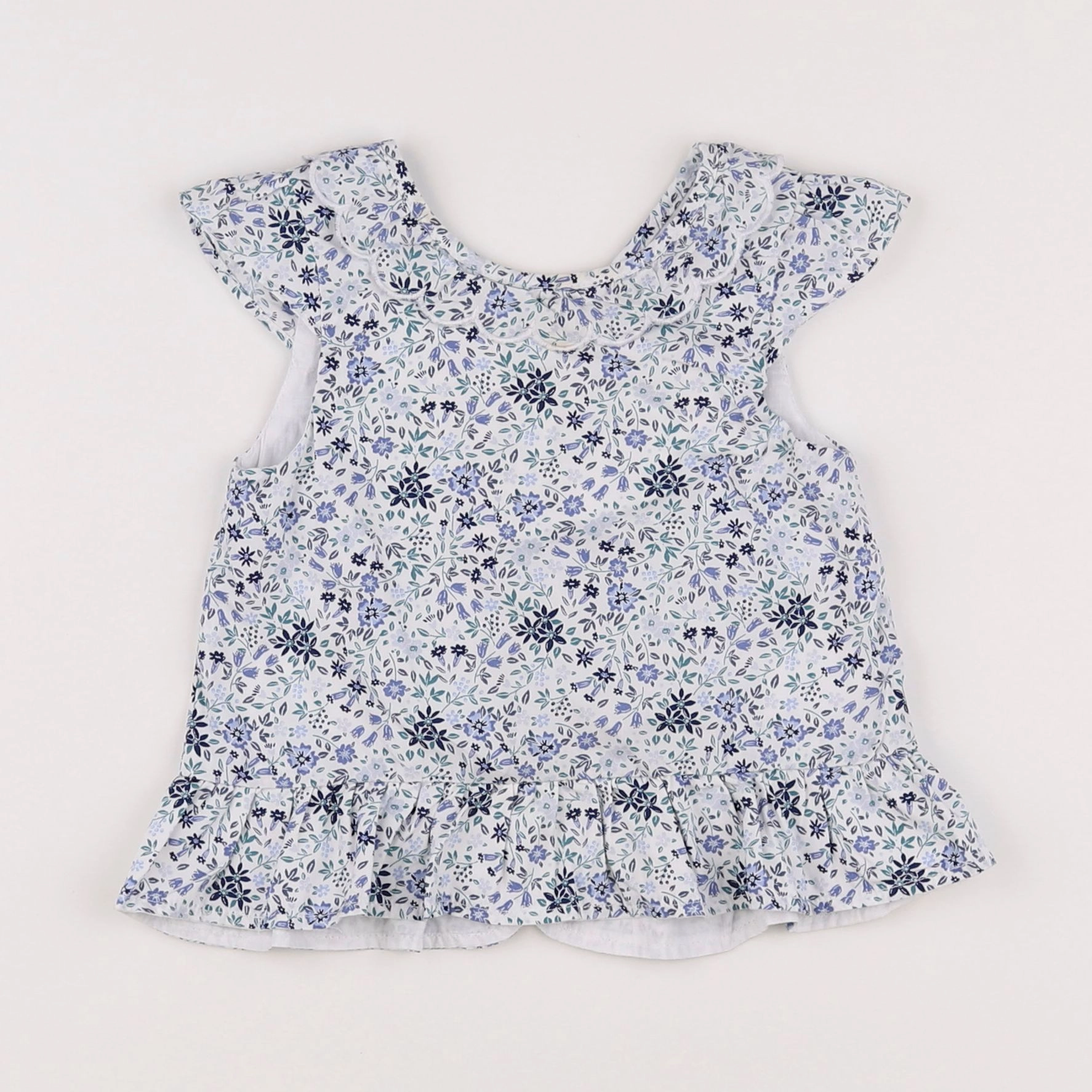 Vertbaudet - blouse blanc, bleu - 18 mois