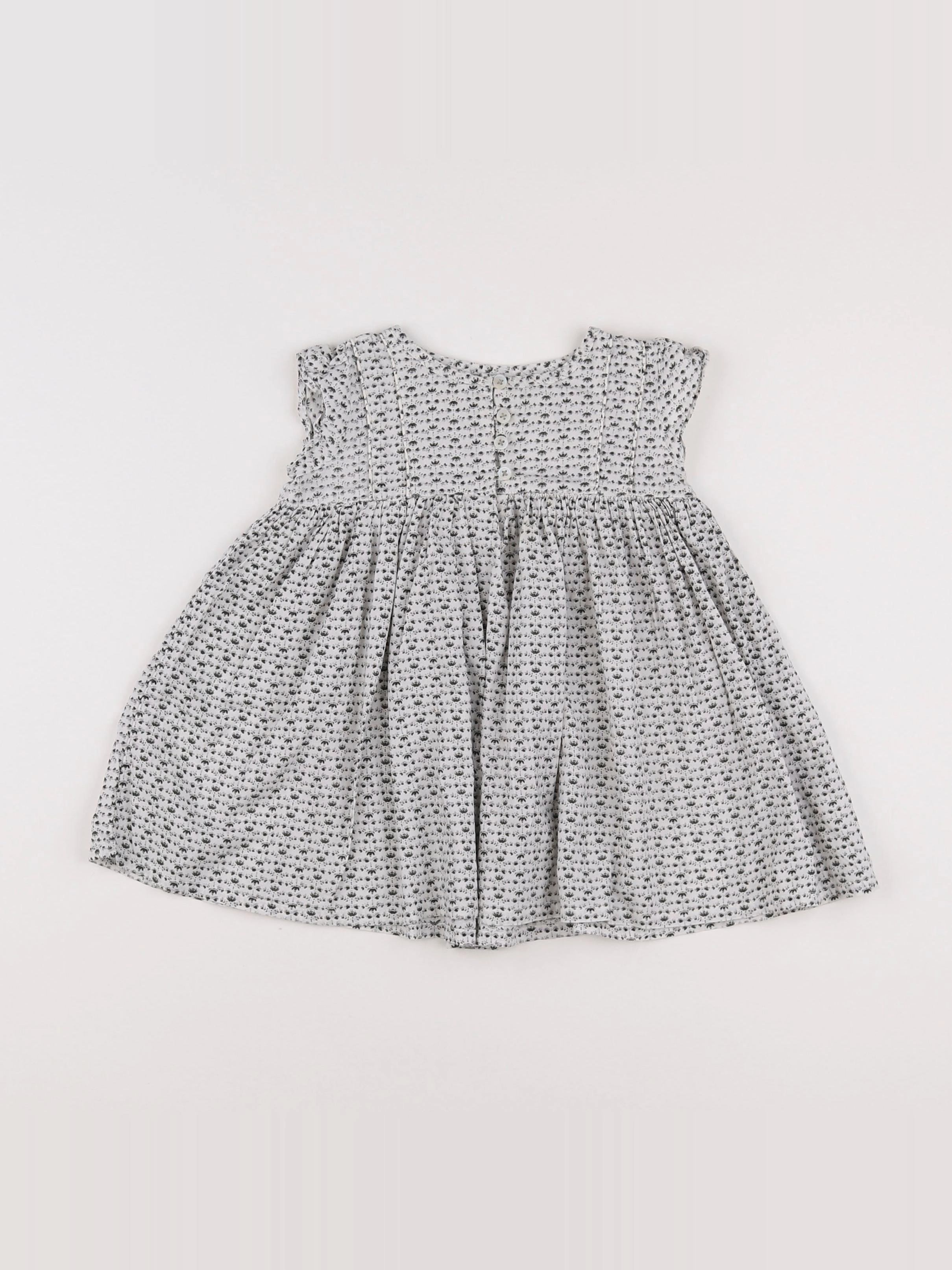 Boutchou - robe blanc, gris - 6 mois