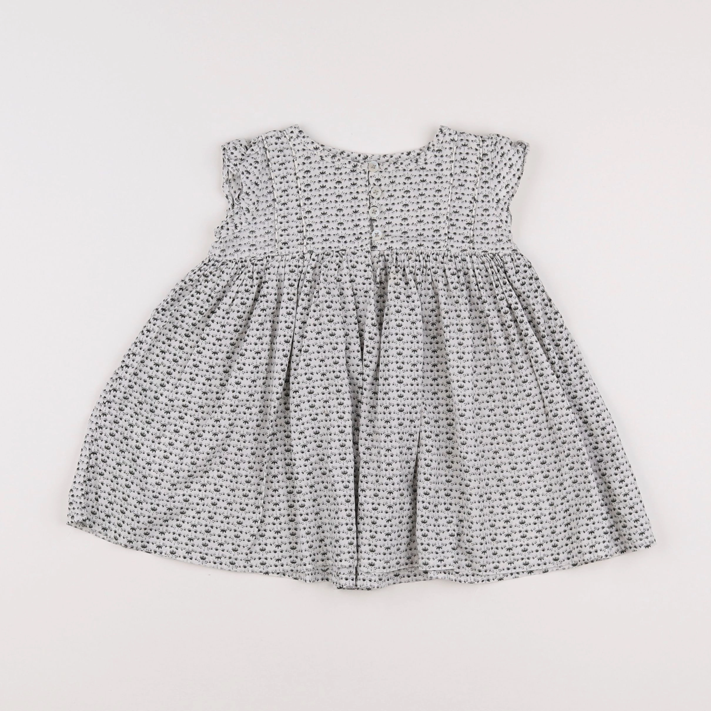 Boutchou - robe blanc, gris - 6 mois