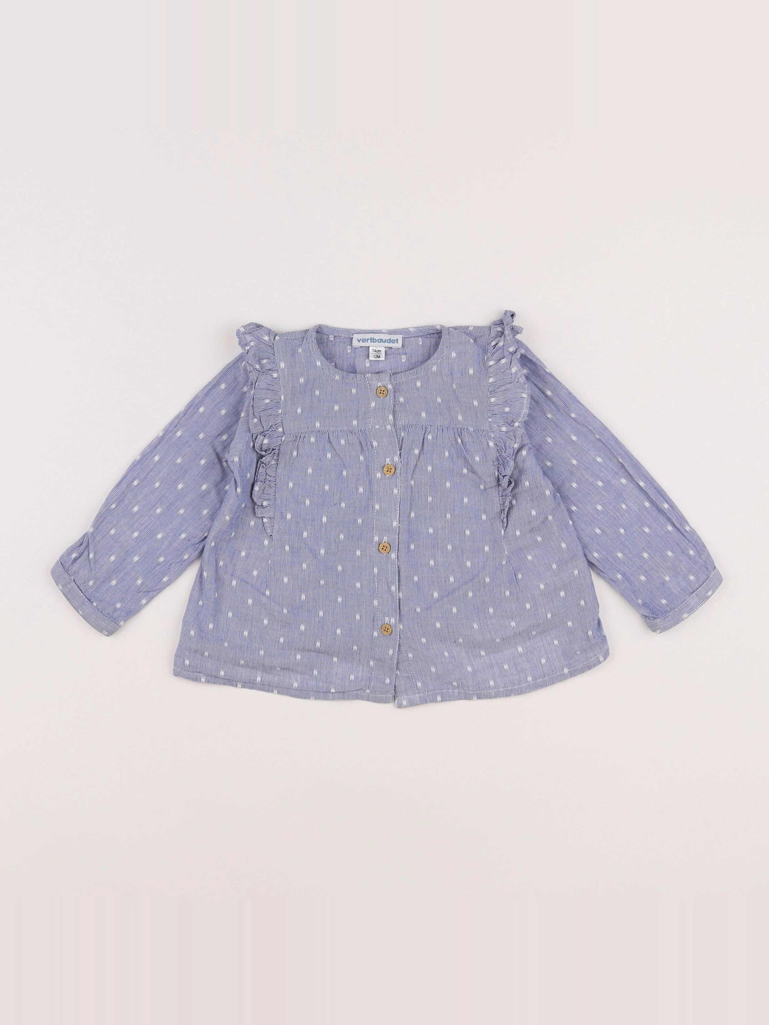Vertbaudet - blouse bleu - 12 mois