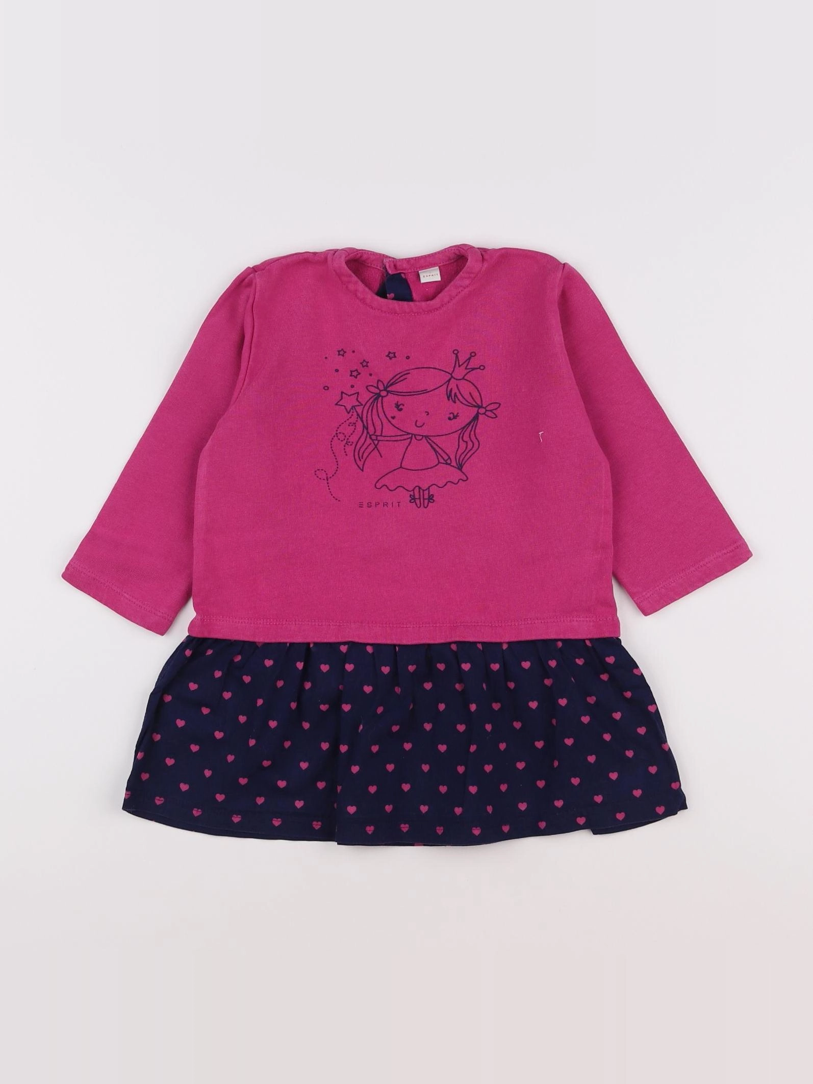 Esprit - robe bleu, rose - 18 mois